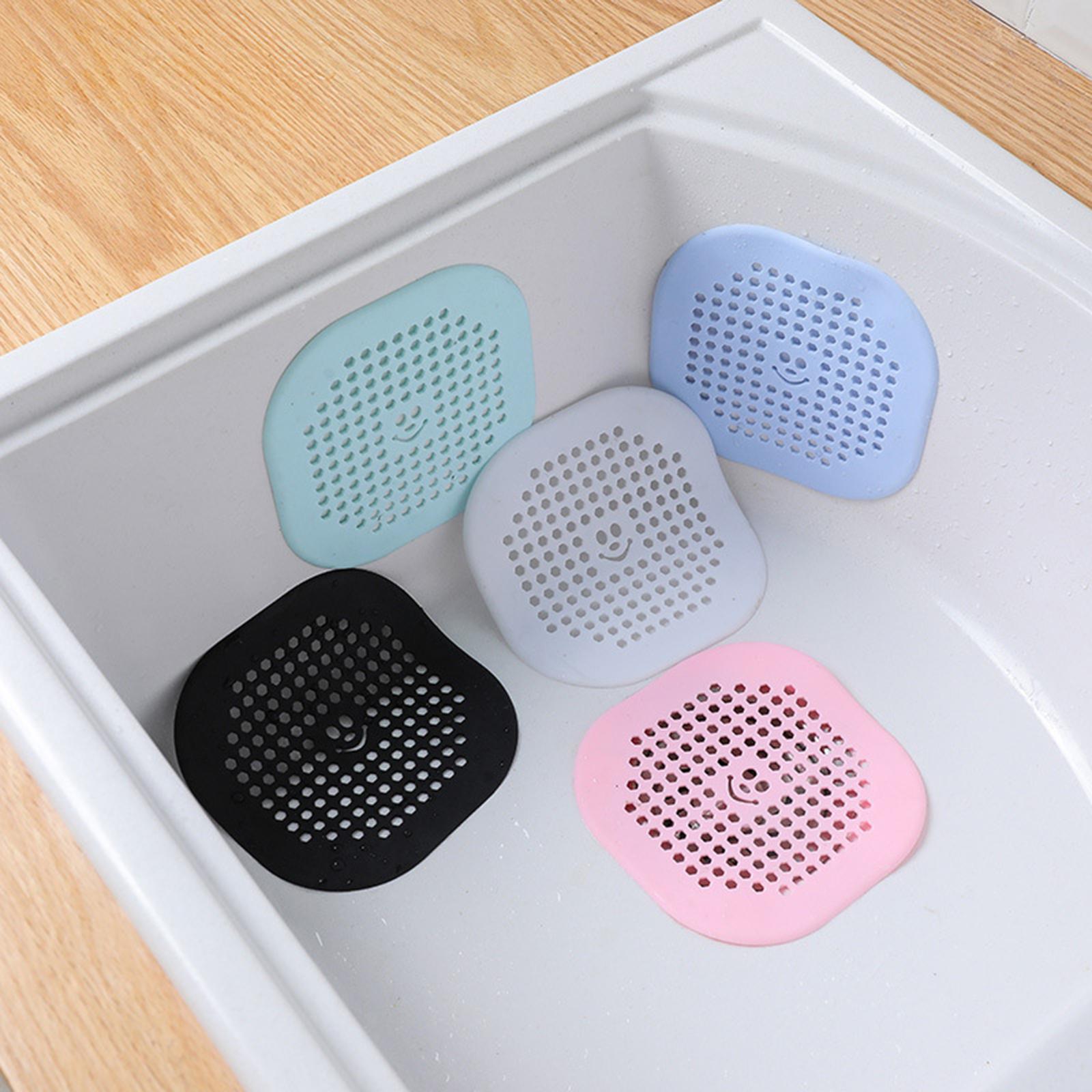 4xShower Drain Covers Household Shower Drain Protectors for Shower Bathtub Tub white