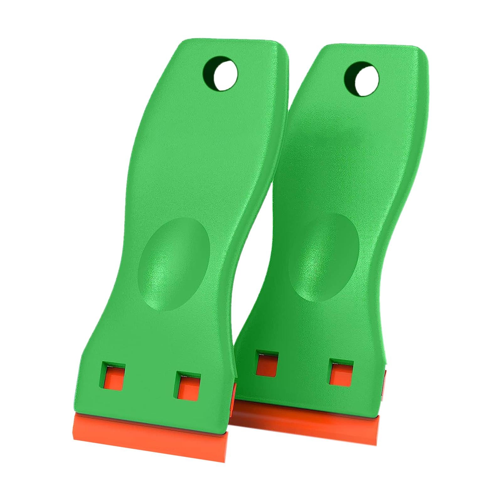 2xGlass Scraper with Blade Cleaner Blade Scraper for Removing Windshields Wall Green