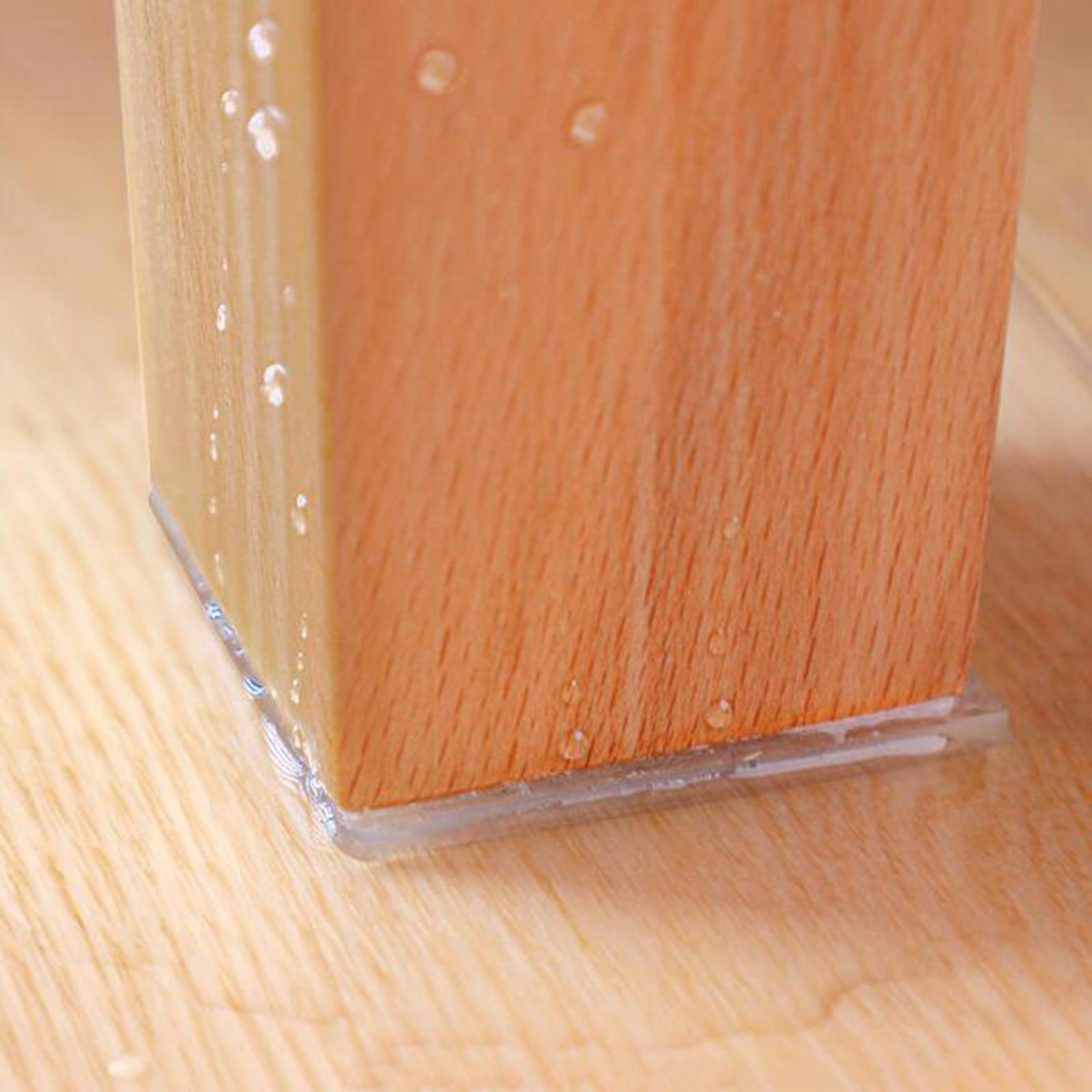 5x4x Silicone Furniture Leg Pads Anti Slip Floor Protectors for Desk Bed Couch Square 6cmx6cm