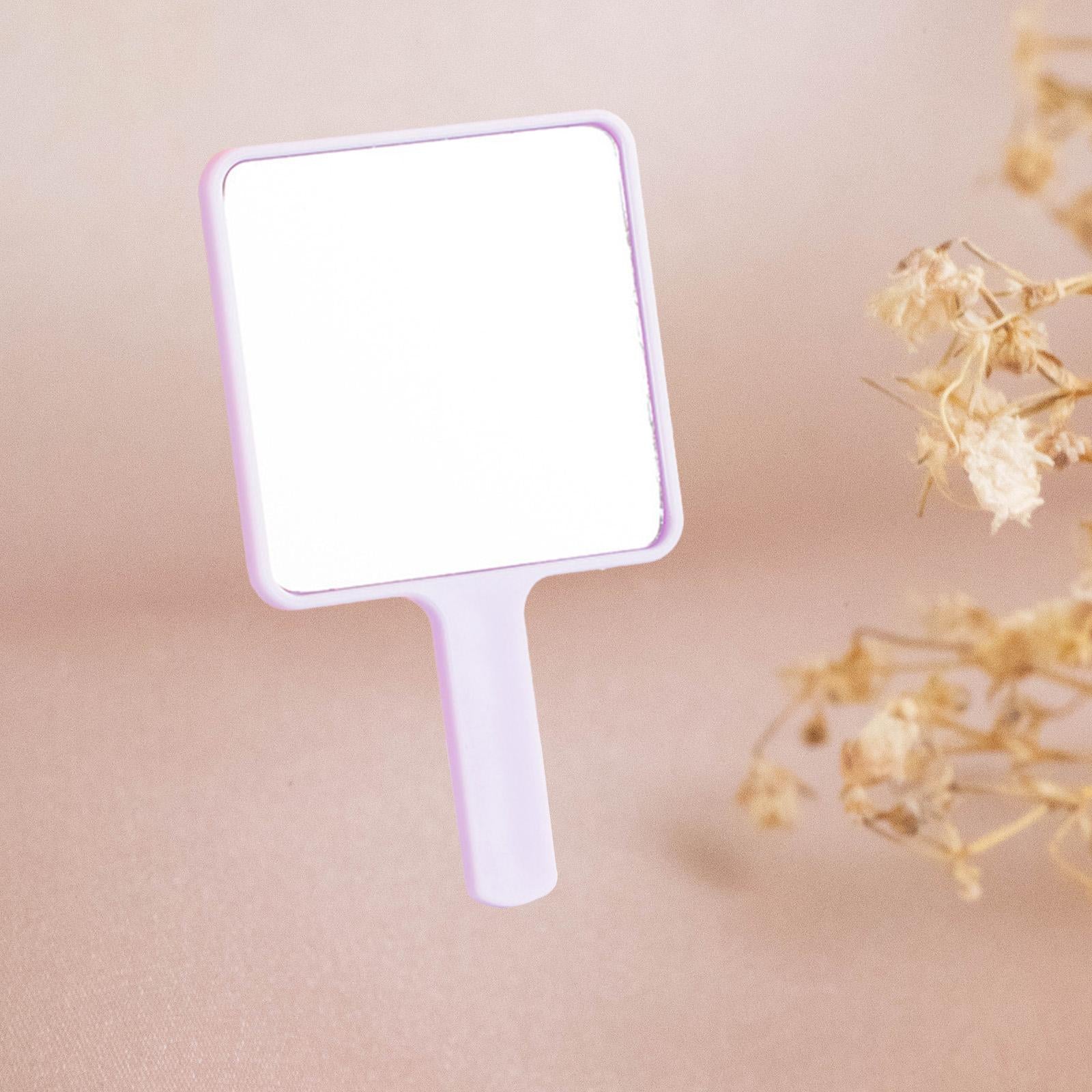 5xHandheld Mirror with Handle Small Makeup Mirror for Girlfriend Bedroom Girls Light Violet