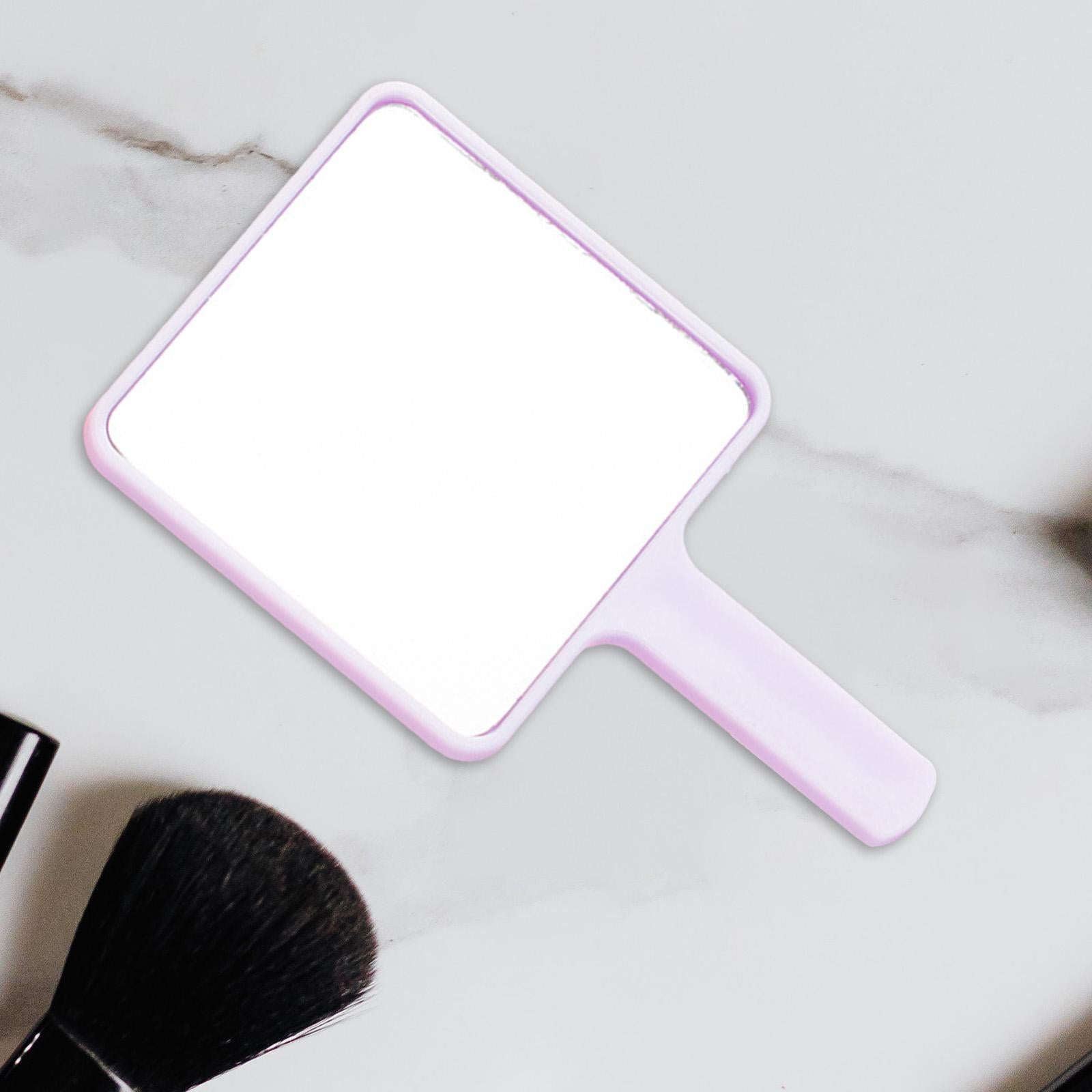 5xHandheld Mirror with Handle Small Makeup Mirror for Girlfriend Bedroom Girls Light Violet