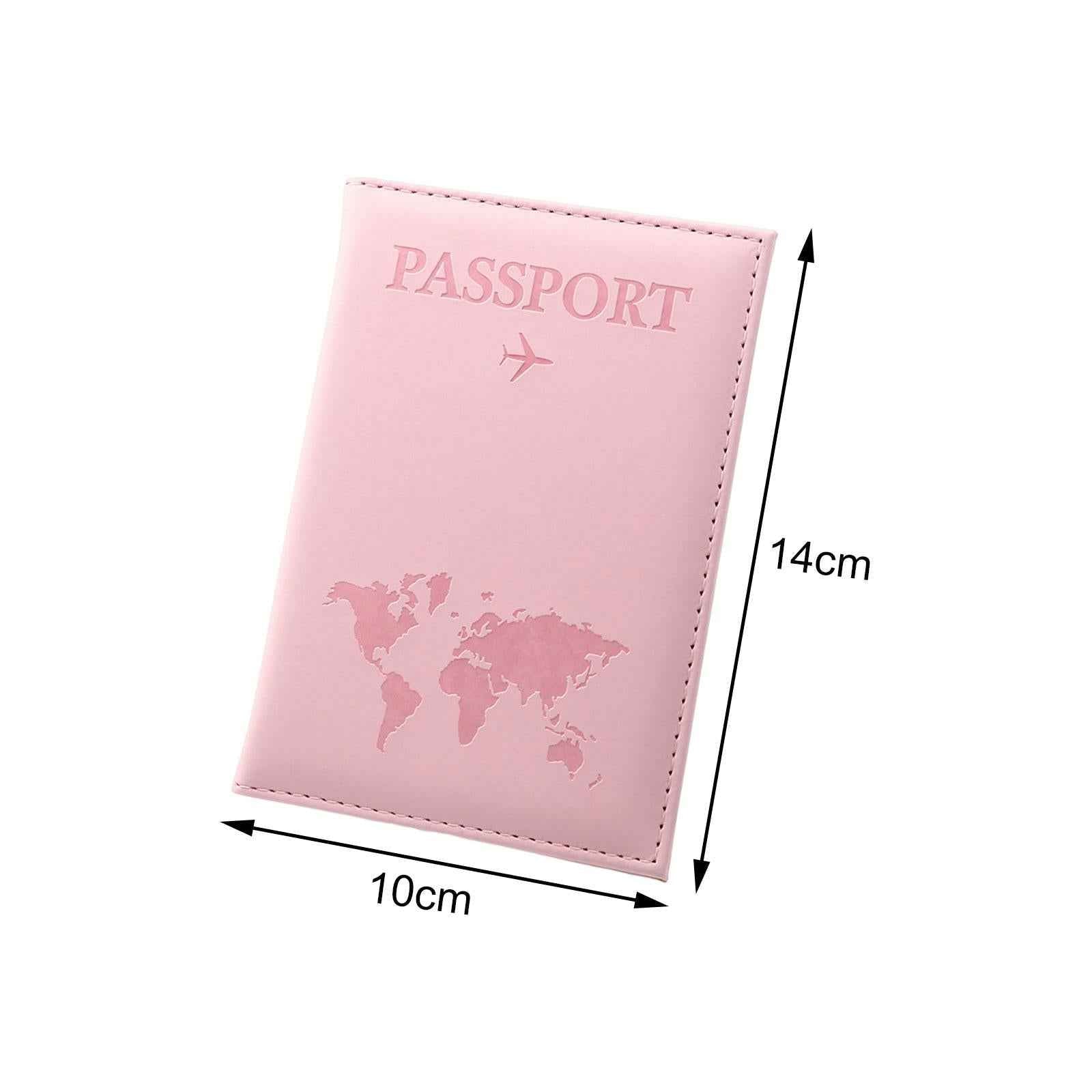 PU Leather Passport Purse Travel Essentials Passports Holder for Travel Home Pink