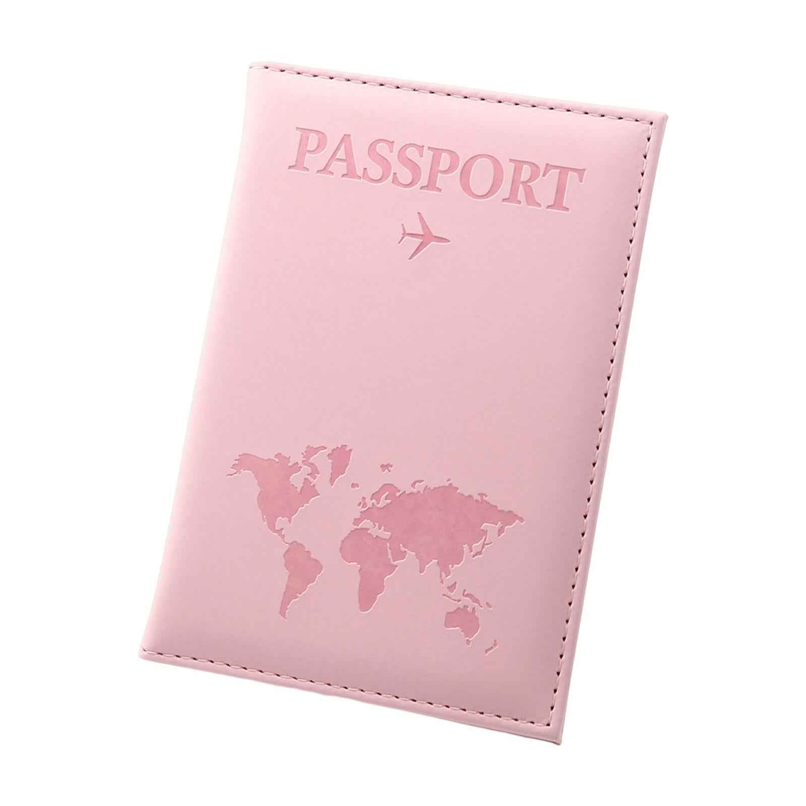 PU Leather Passport Purse Travel Essentials Passports Holder for Travel Home Pink