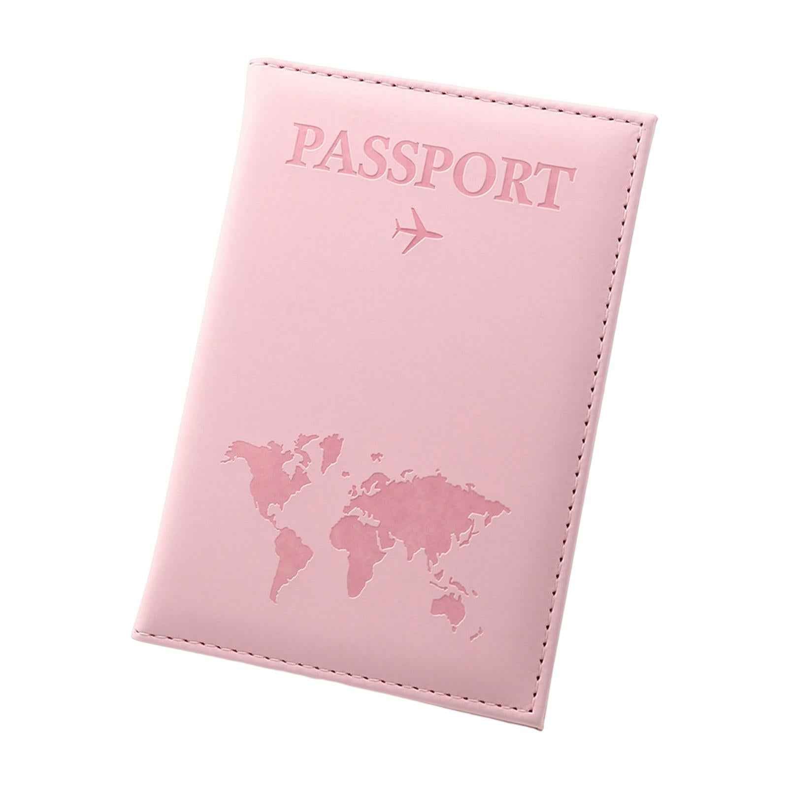PU Leather Passport Purse Travel Essentials Passports Holder for Travel Home Pink