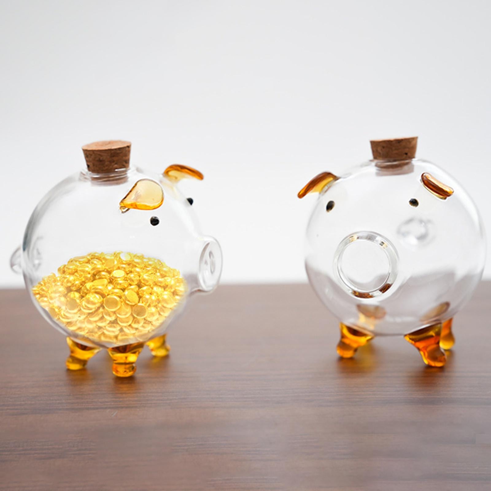 3xTransparent Piggy Bank Modern Money Saving Box for Birthday Gift Desktop