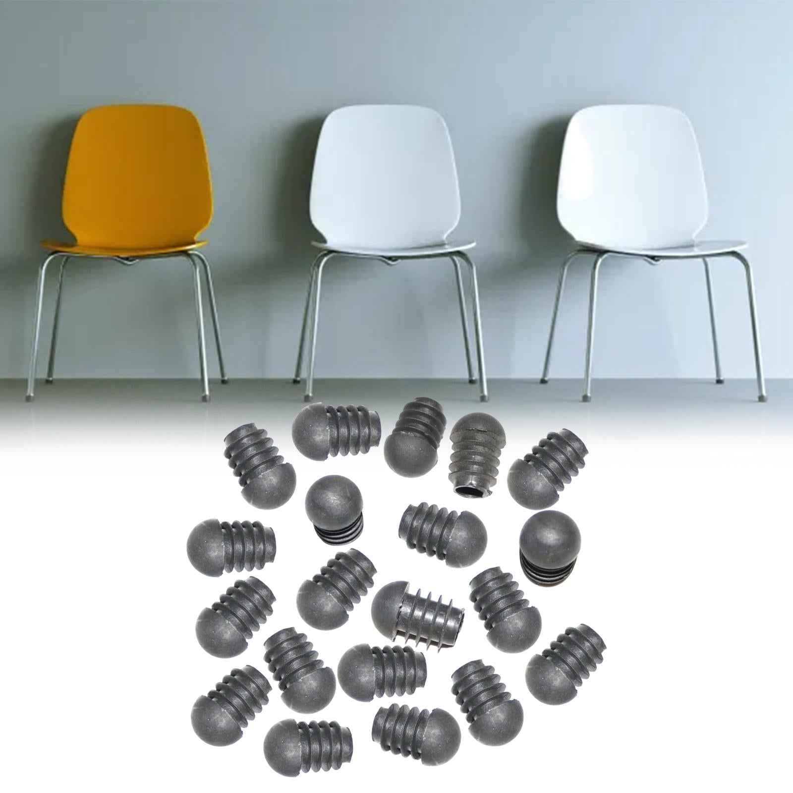 20Pcs Round Tube Inserts 19mm Furniture Protection for Luggage Racks Ladders 19mmx29mm Black