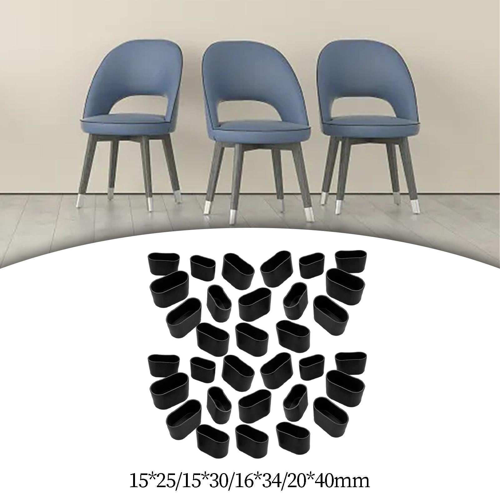 5x32Pcs Chair Leg Covers to Protect Floors AntiSlip Chair Leg Floor Protectors 1.5cmx2.5cm