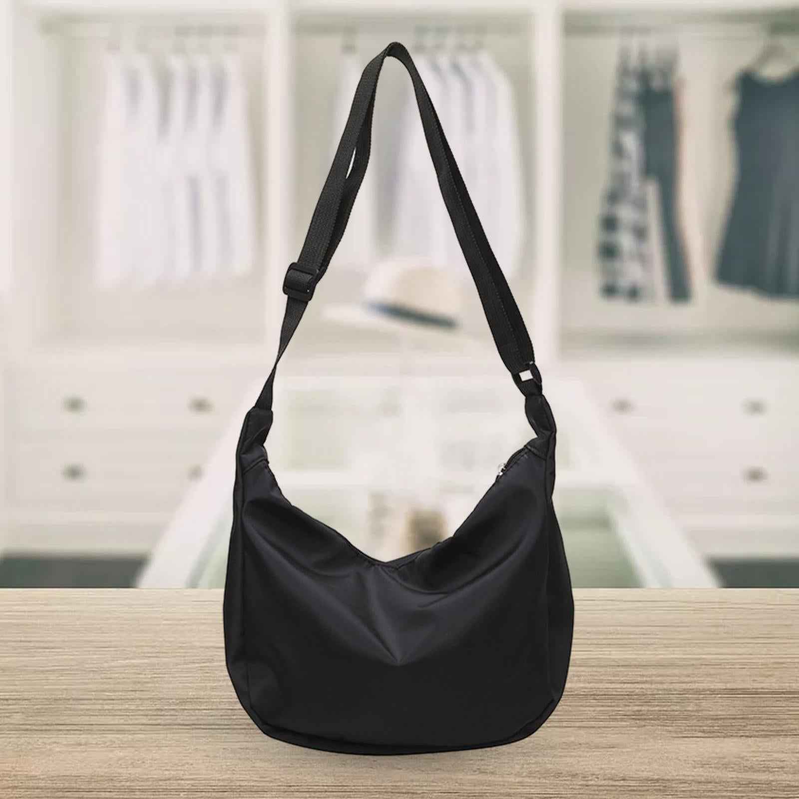 Girls Crossbody Bag with Zipper Women Shoulder Bag for Walking Biking Travel Black