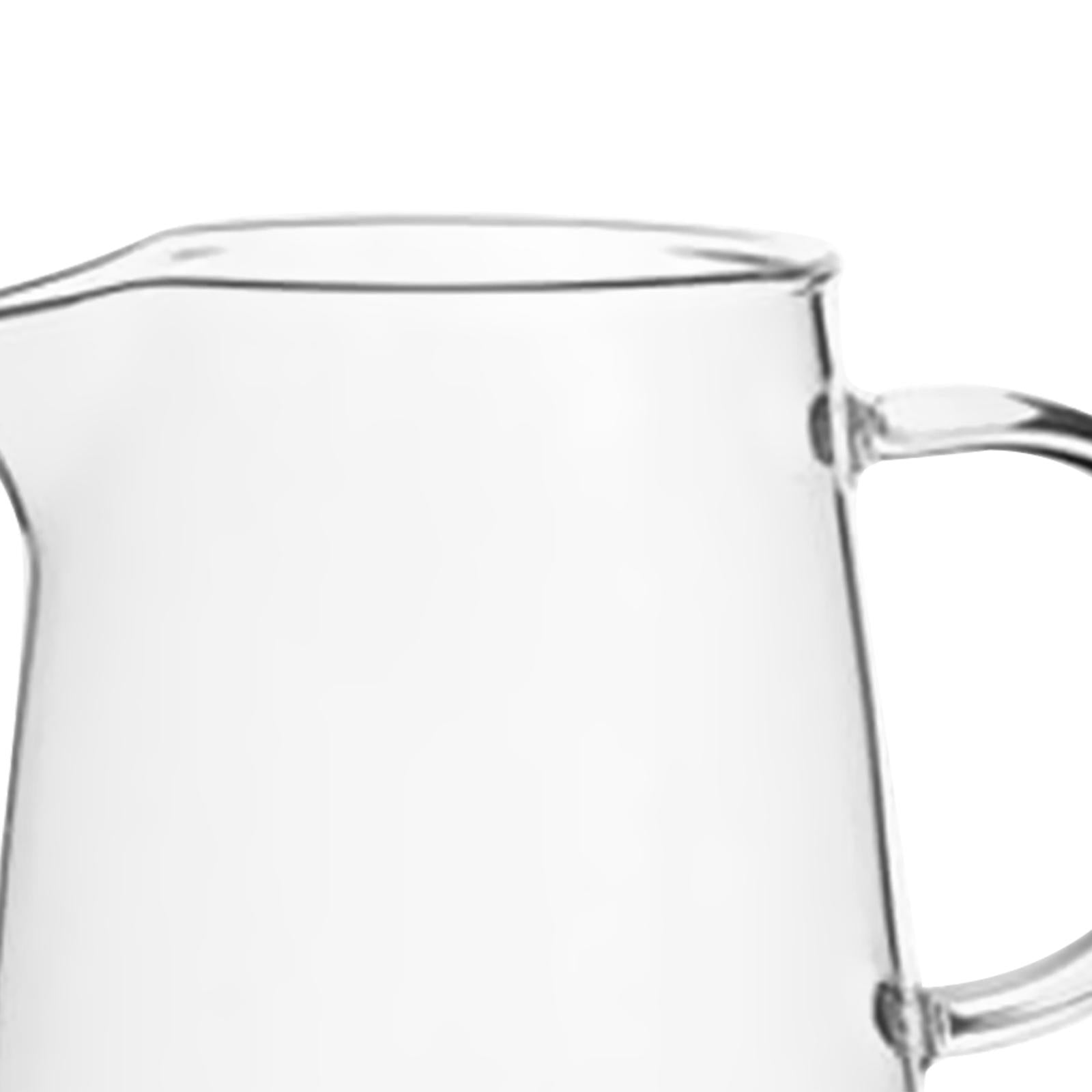 6xGlass Creamer Pitcher Teaware Mini Carafe Coffee Mug for Tea Espresso Coffee 300ml 7.5x8x8.5cm