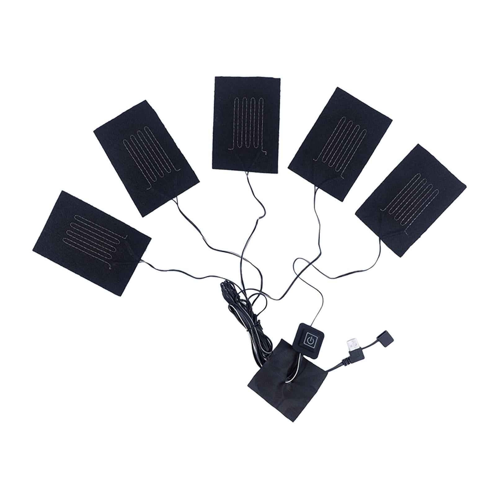 USB Electric Heating Pad 5 in 1 Washable Heat Pad for Feet Warmers Coat Vest