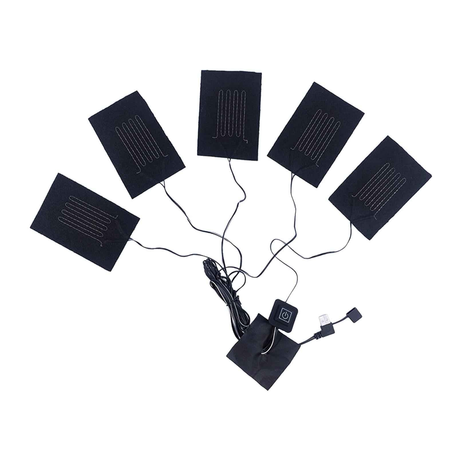 USB Electric Heating Pad 5 in 1 Washable Heat Pad for Feet Warmers Coat Vest