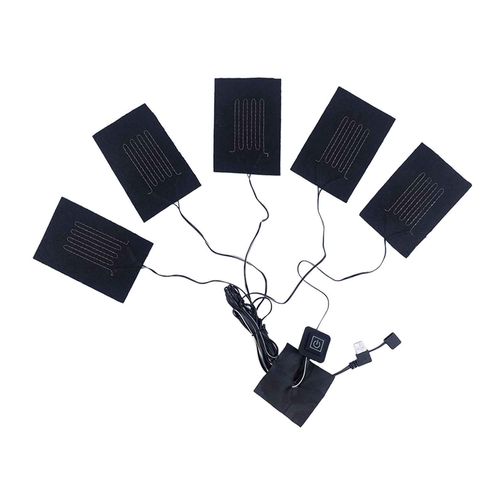 USB Electric Heating Pad 5 in 1 Washable Heat Pad for Feet Warmers Coat Vest