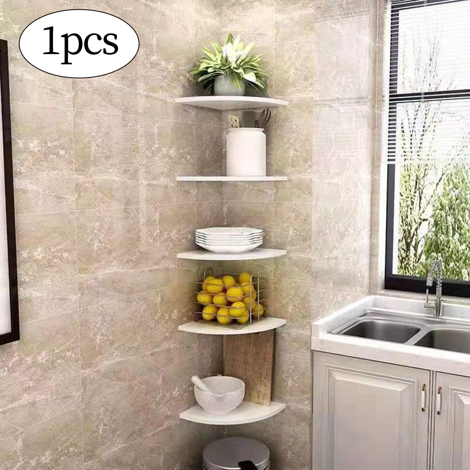 3xCorner Shelf Rustic Wall Mounted Floating Shelf for Dorm Living Room Kitchen