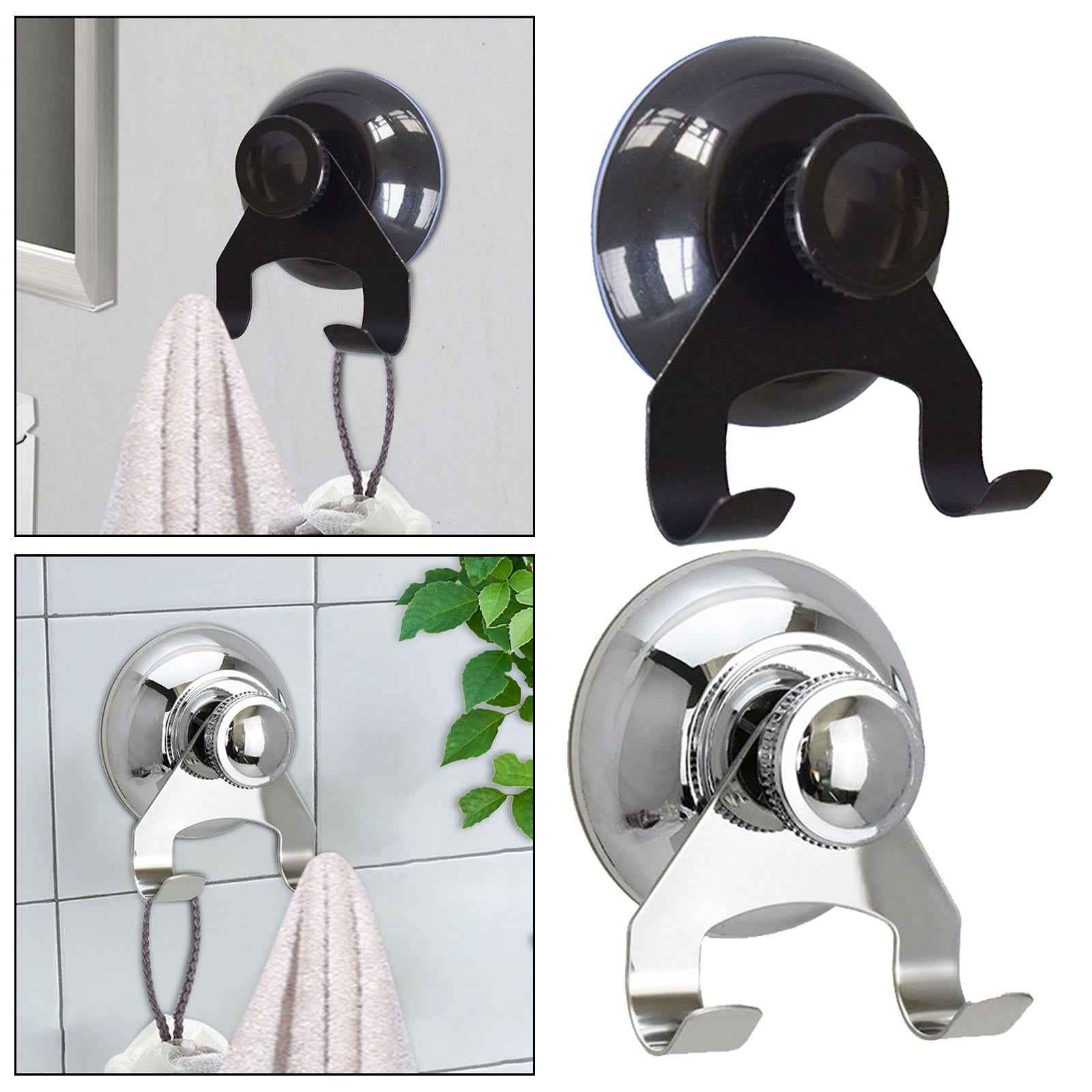 Suction Cup Hook Small Wreath Hanger for Bathroom Glass Window Door Restroom Black