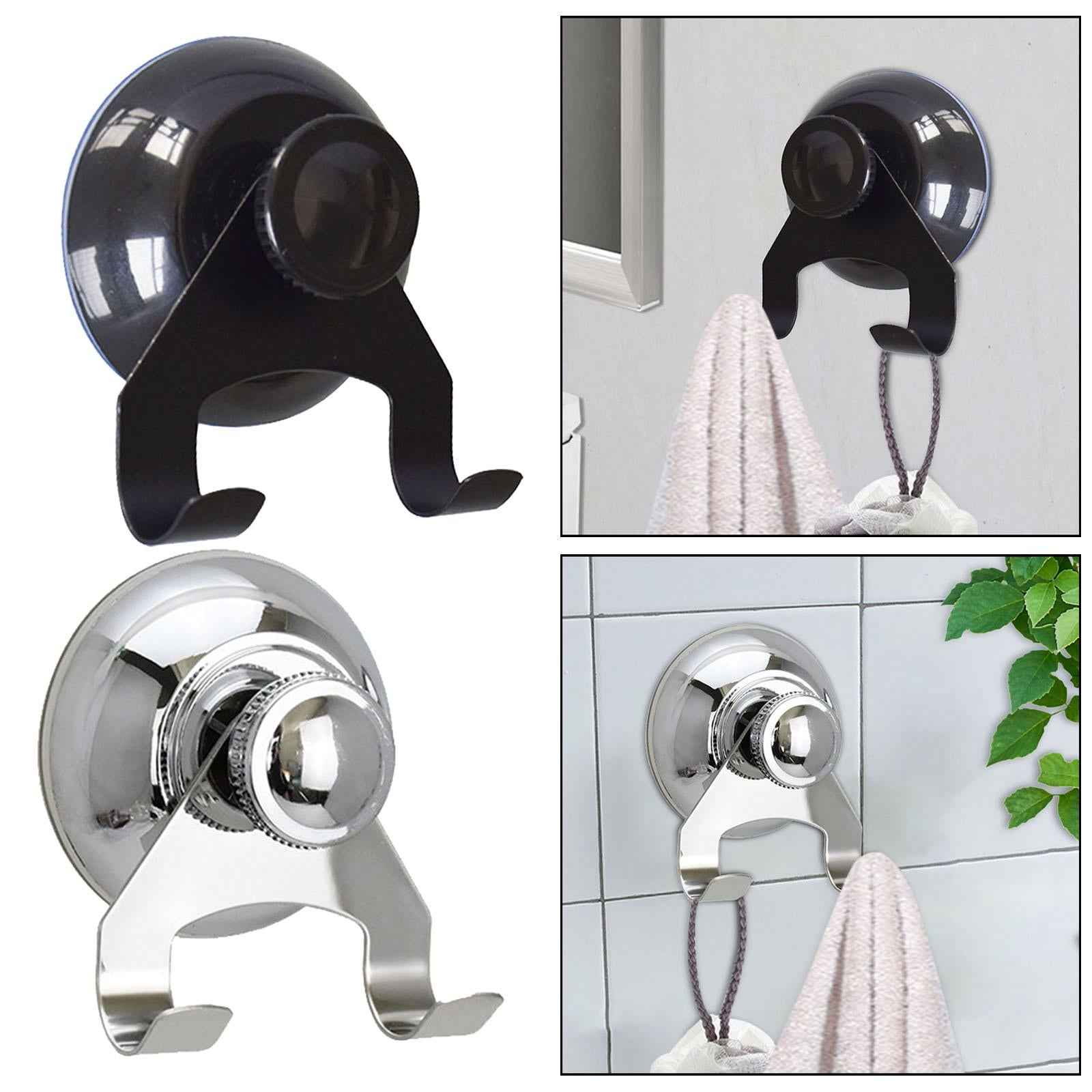Suction Cup Hook Small Wreath Hanger for Bathroom Glass Window Door Restroom Black