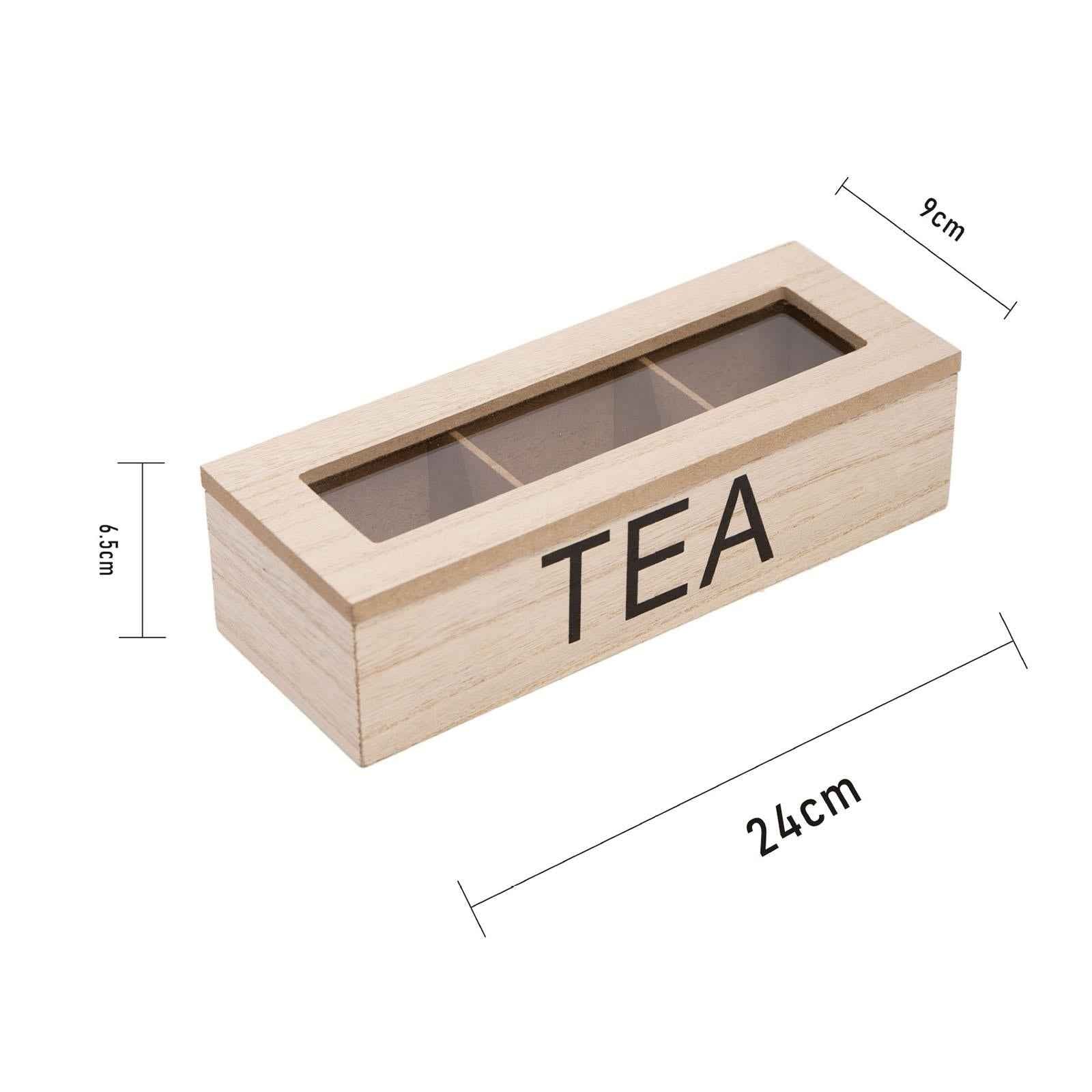 Wooden Tea Bag Storage Box Tea Storage Organizer for Kitchen Home Decoration