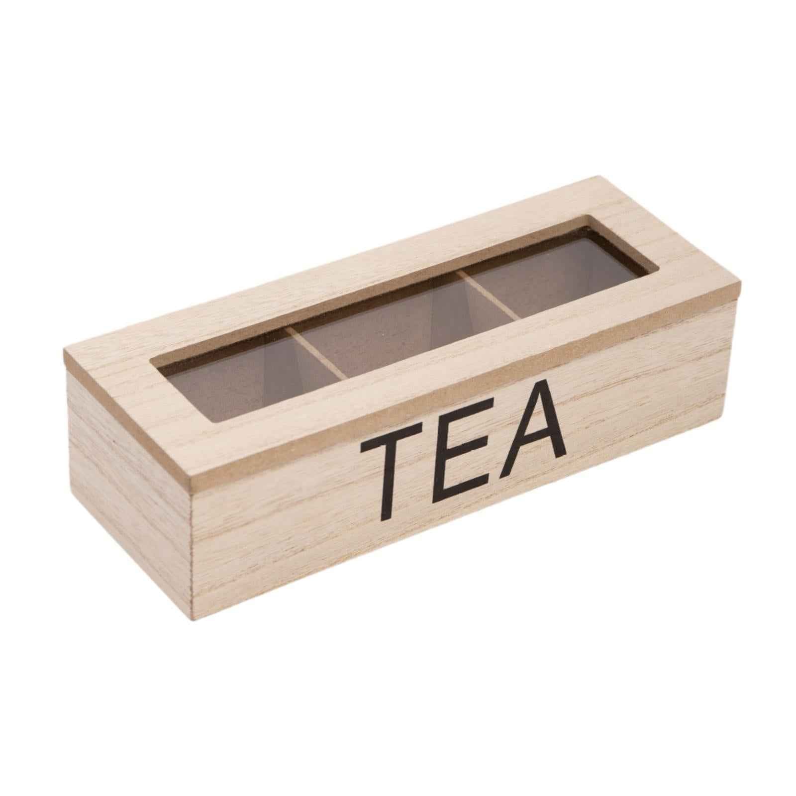 Wooden Tea Bag Storage Box Tea Storage Organizer for Kitchen Home Decoration