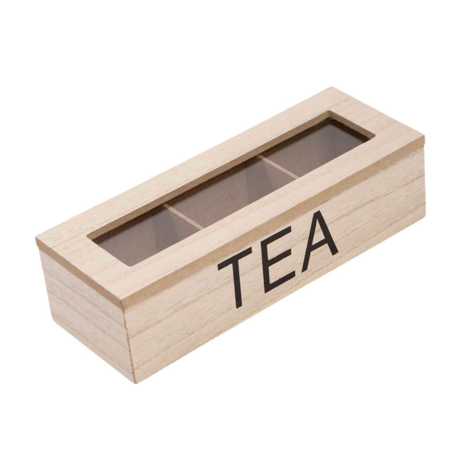 Wooden Tea Bag Storage Box Tea Storage Organizer for Kitchen Home Decoration