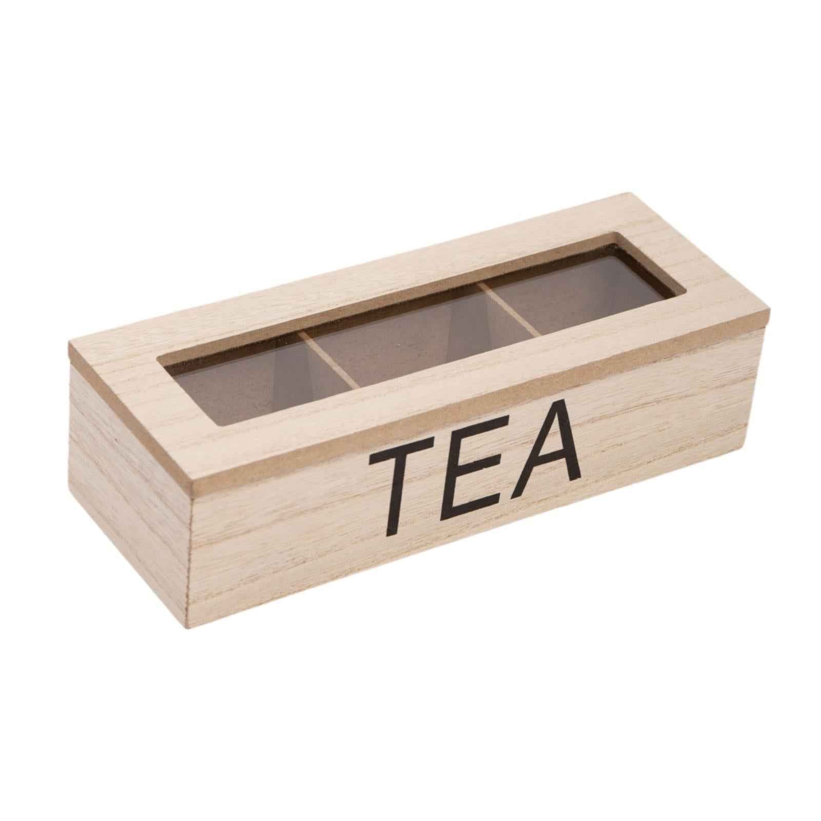Wooden Tea Bag Storage Box Tea Storage Organizer for Kitchen Home Decoration