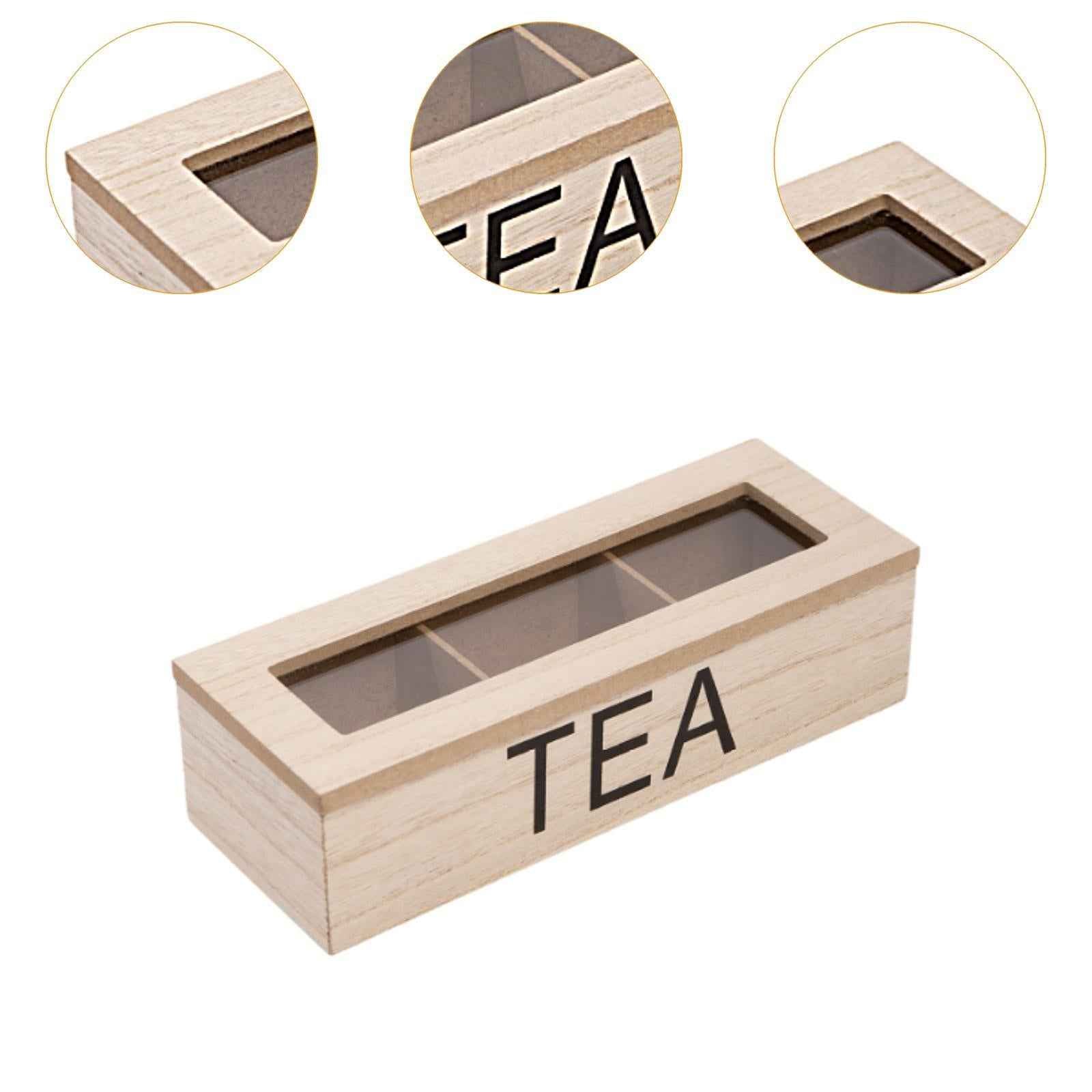 Wooden Tea Bag Storage Box Tea Storage Organizer for Kitchen Home Decoration