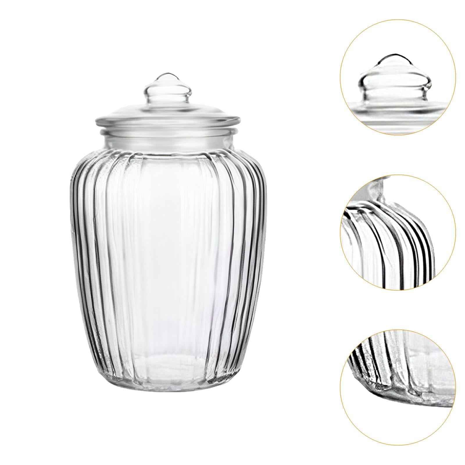 Large Glass Jar Multipurpose Reusable Airtight Food Jar for Cookie Loose Tea Vertical stripes