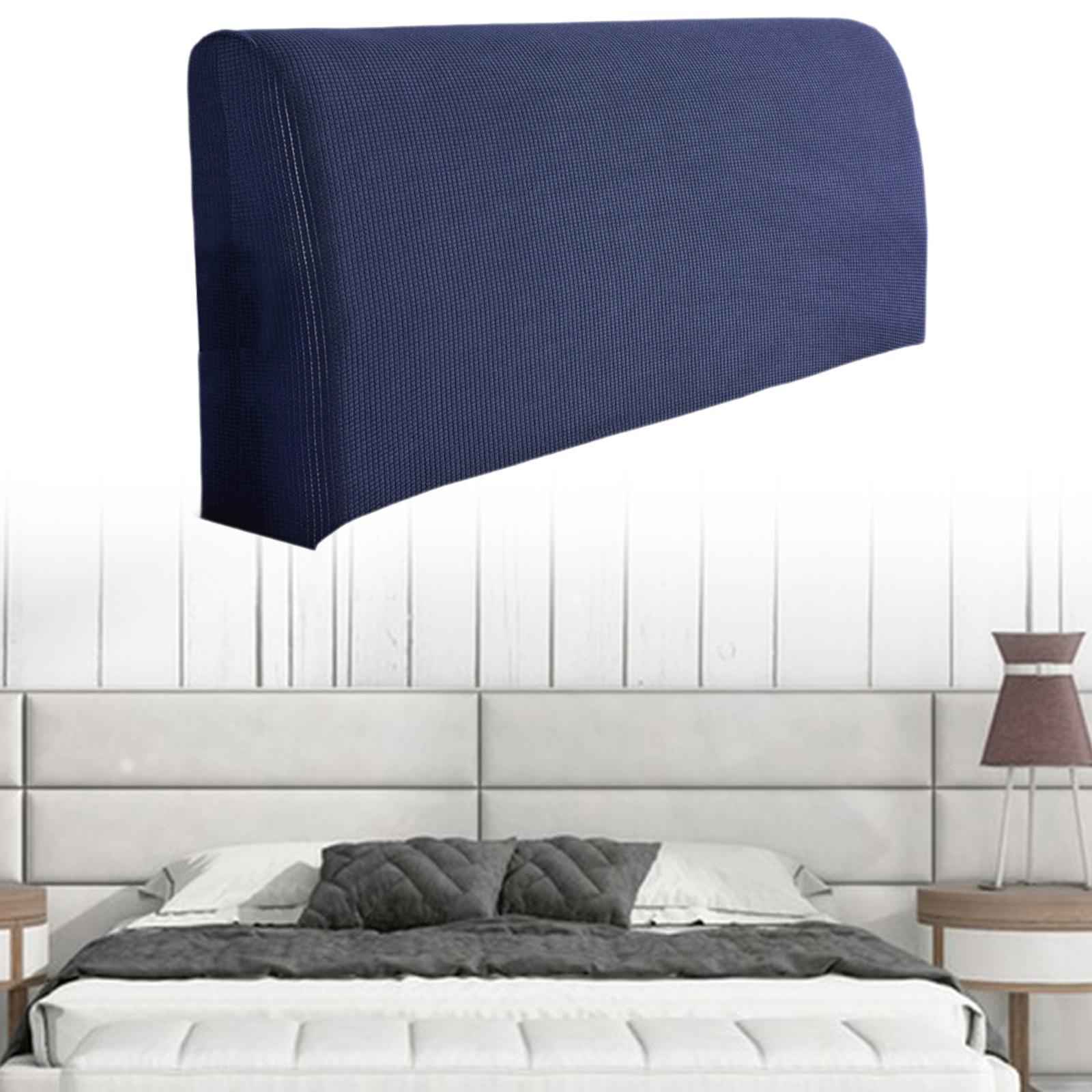 Bed Headboard Cover Removable Bed Backrest Cover Elastic Headboard Protector Blue