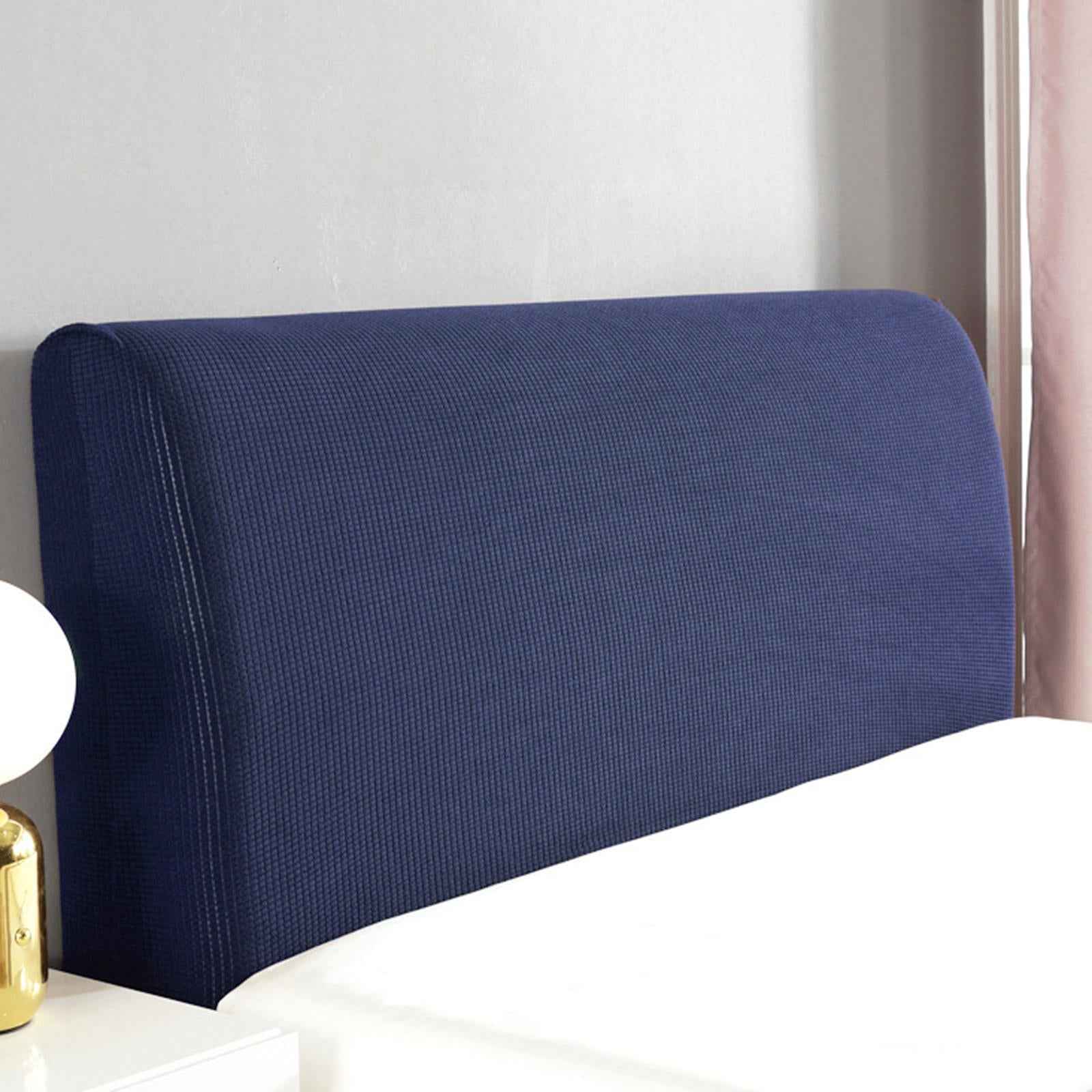 Bed Headboard Cover Removable Bed Backrest Cover Elastic Headboard Protector Blue