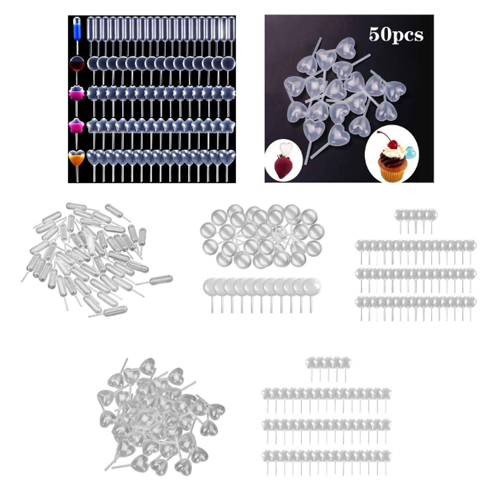 50x Cupcake Pipettes 4ml Clear Squeeze Dropper for Cupcakes Pastries Waffles Style A