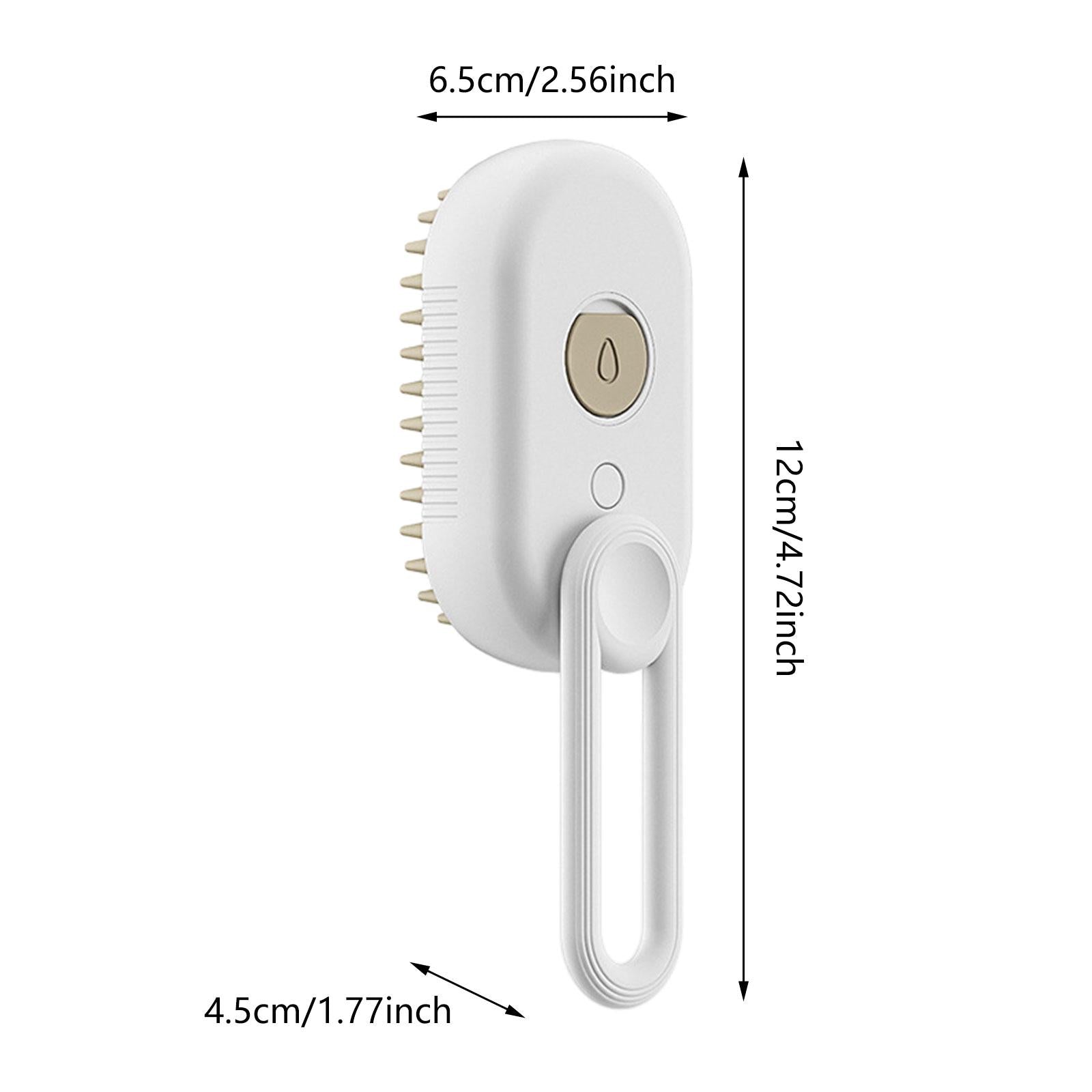 3 in1 Cat Dog Steamy Brush Handheld for Cats and Dogs Massage Pet Hair Brush White