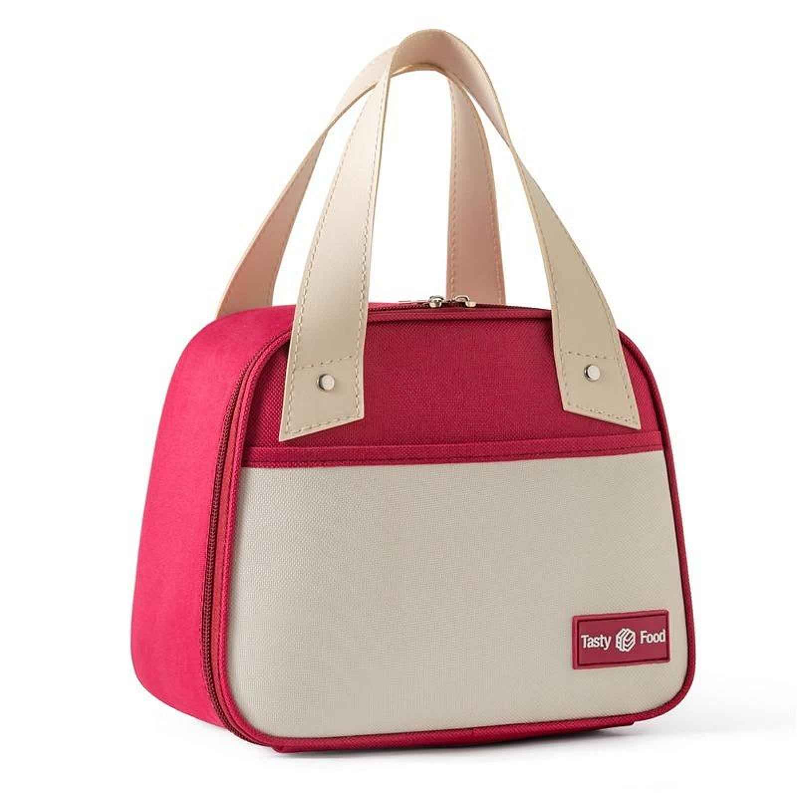 Insulated Cooler Bag Portable Cooler Tote Bag for Camping Work Beach Outings Pink
