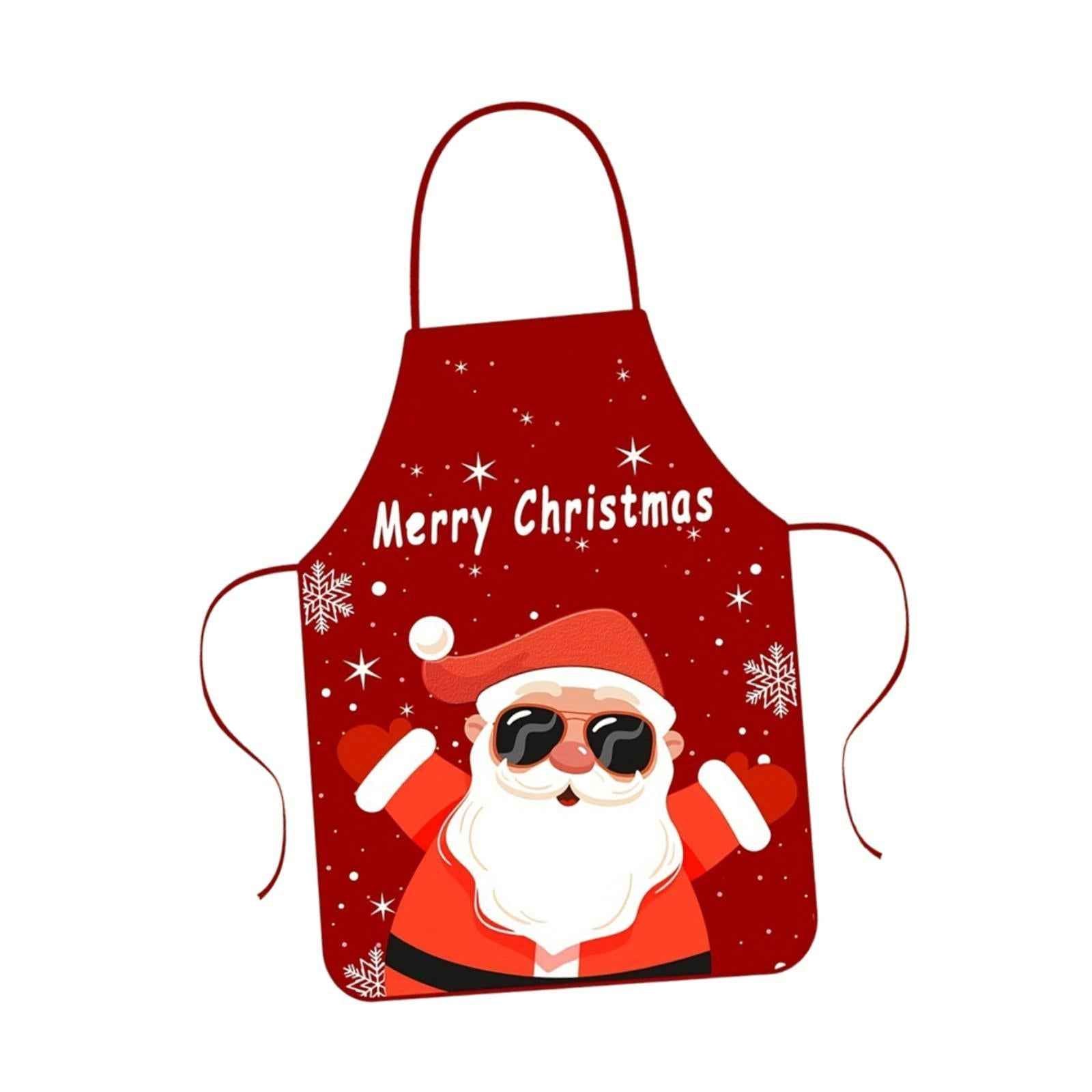 Christmas Apron Lightweight Kitchen Apron for Holidays Restaurant Stage Show Style C