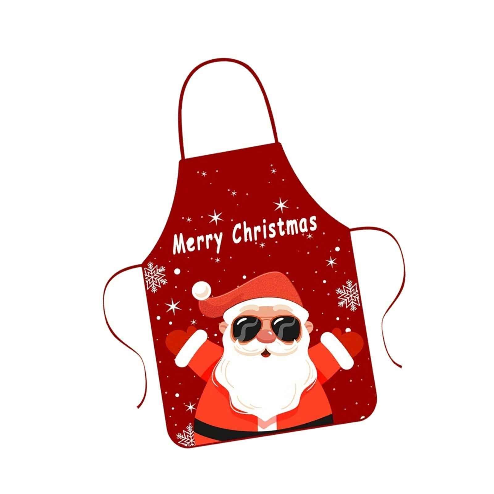 Christmas Apron Lightweight Kitchen Apron for Holidays Restaurant Stage Show Style C