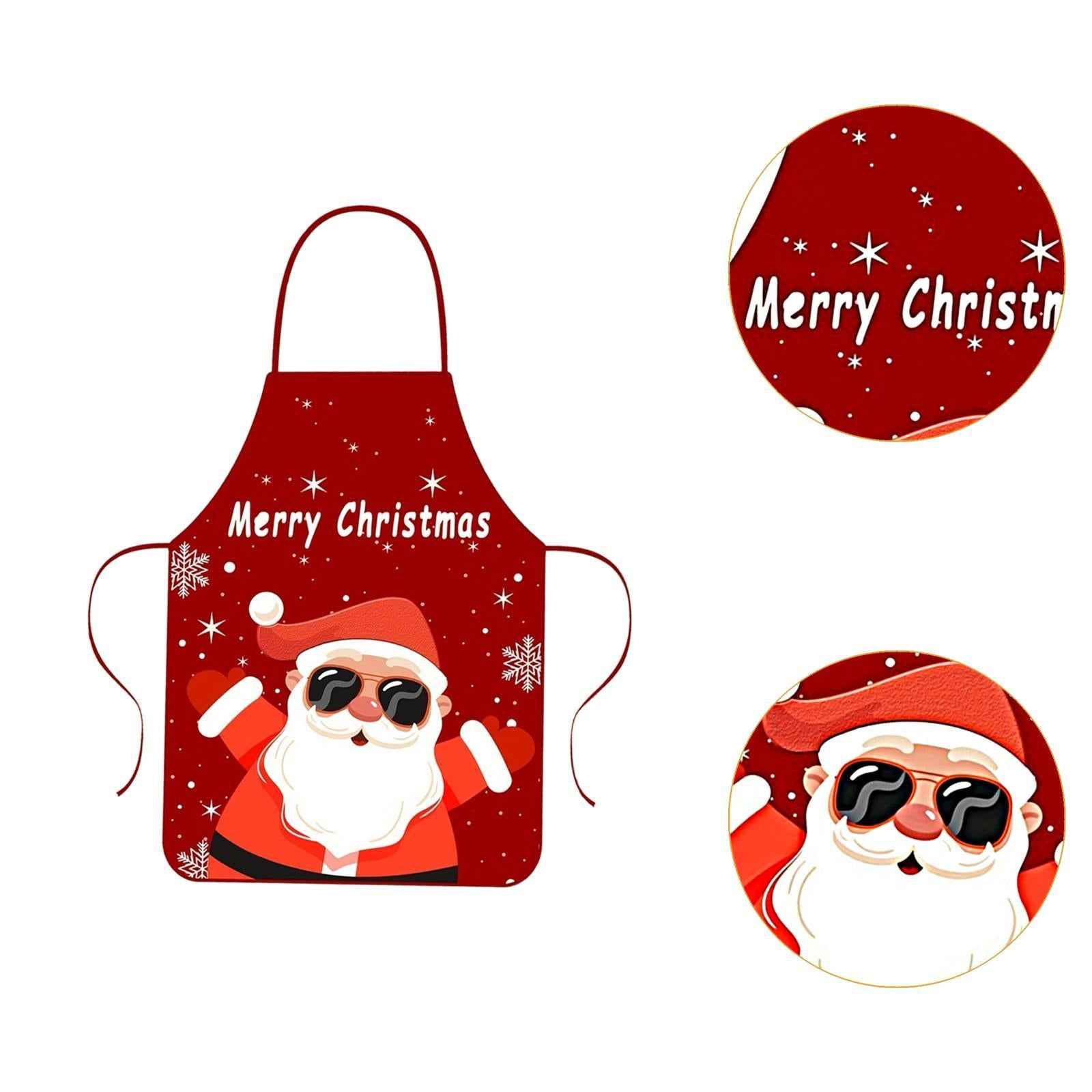 Christmas Apron Lightweight Kitchen Apron for Holidays Restaurant Stage Show Style C
