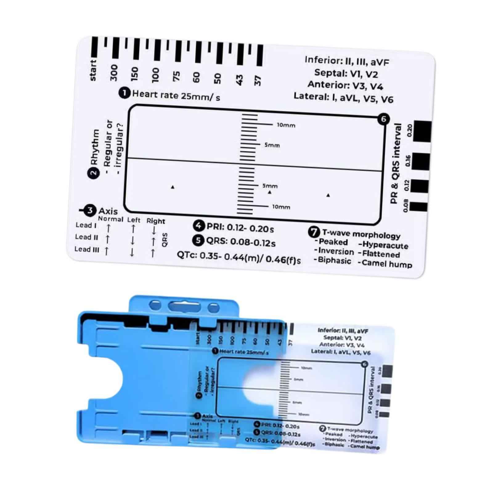ECG 7 Step Ruler Portable Transparent Professional Heart Rate Measuring Tool