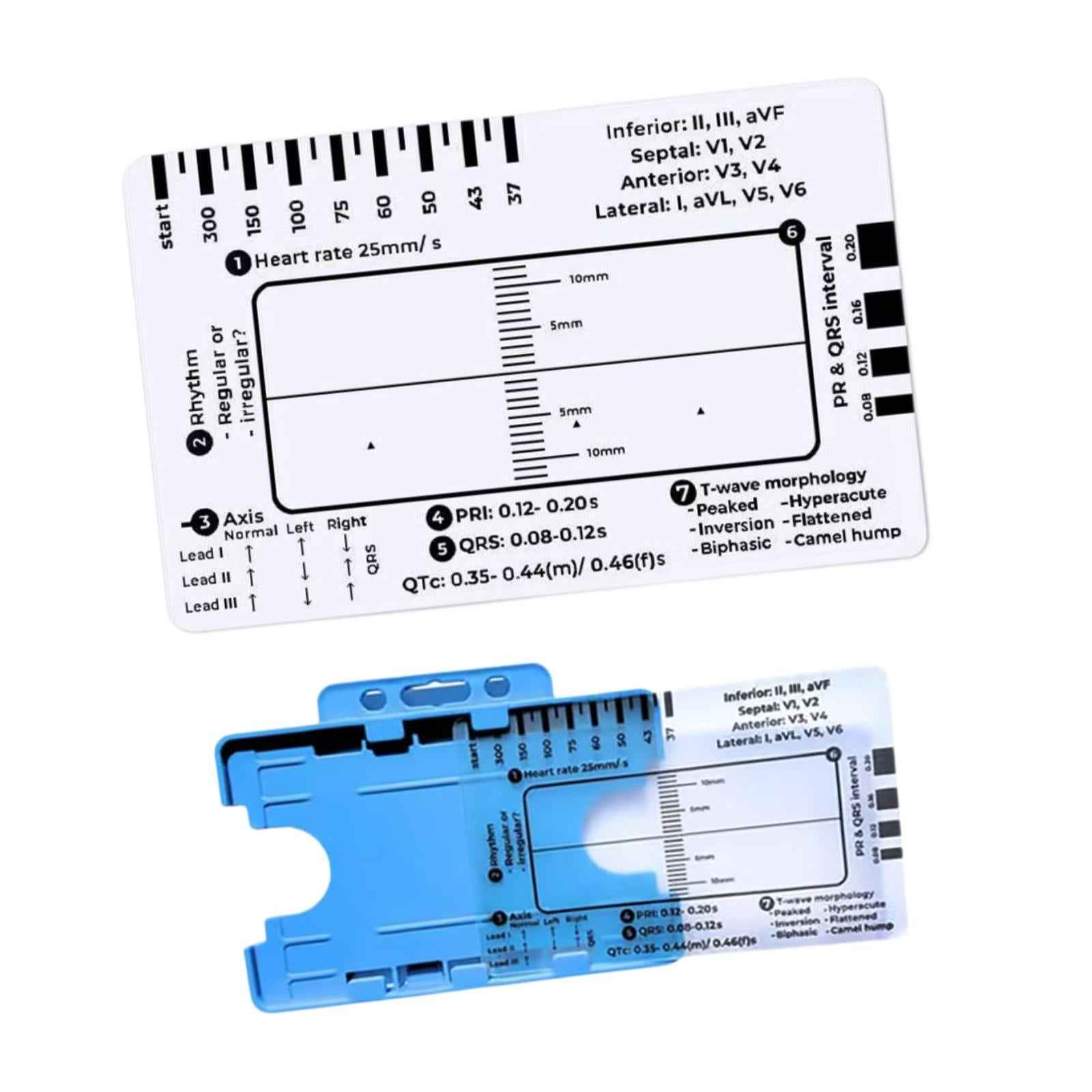 ECG 7 Step Ruler Portable Transparent Professional Heart Rate Measuring Tool