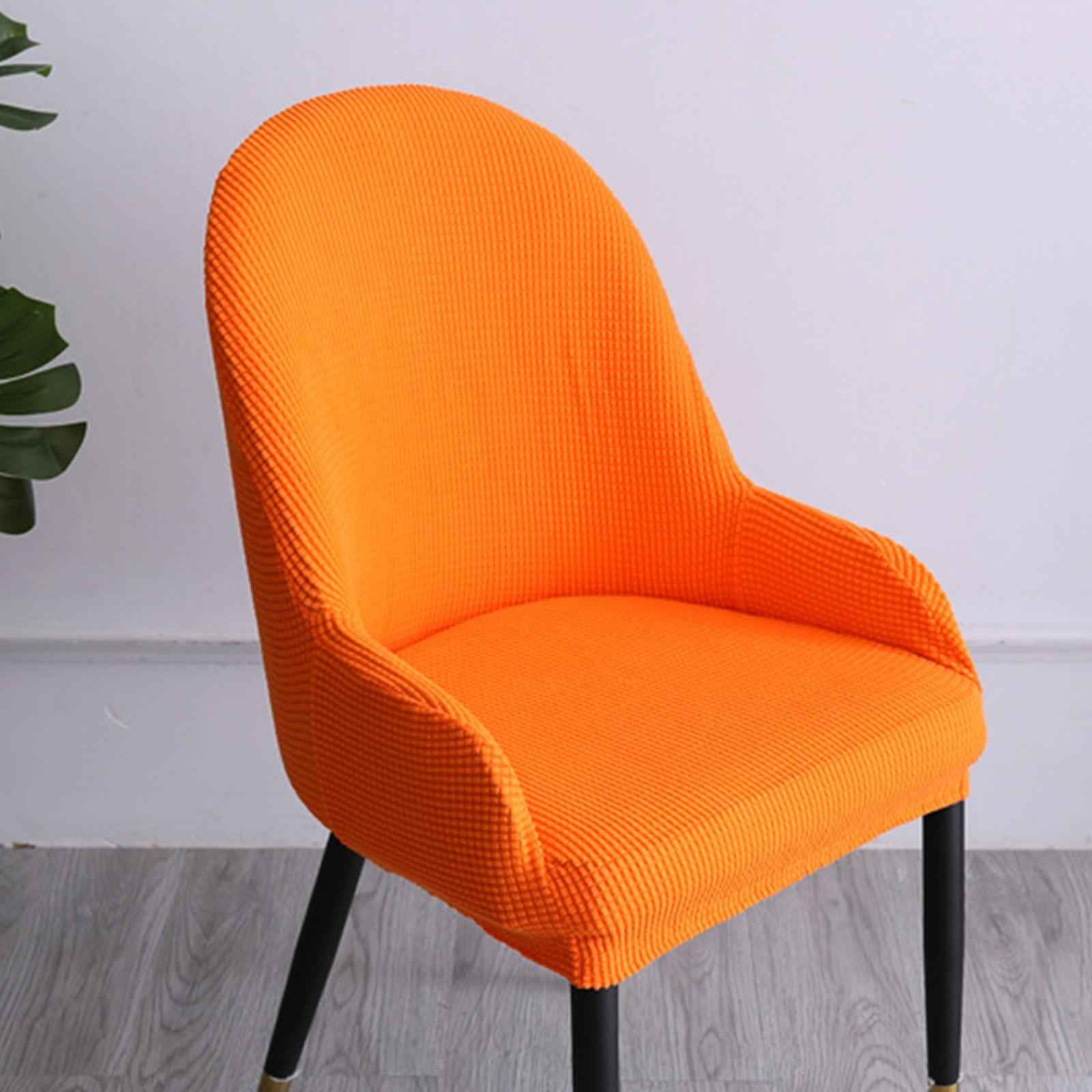 Elastic Wingback Chair Cover Counter Chair Cover for Ceremony Dorm Apartment Orange