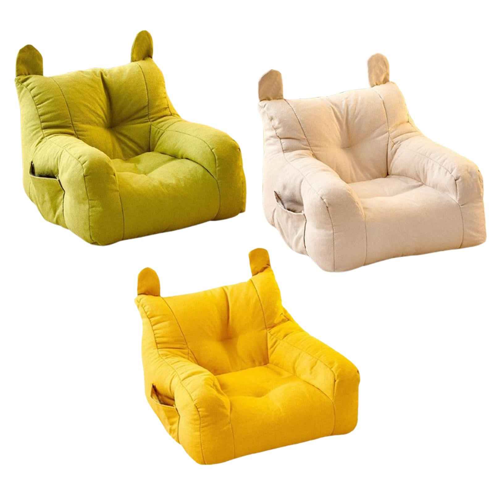Kids Bean Bag Chair Soft Cartoon Cute Floor Chair for Bedroom Dorm Apartment Yellow