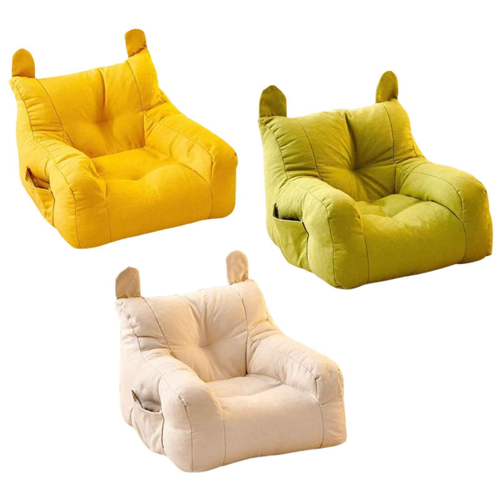 Kids Bean Bag Chair Soft Cartoon Cute Floor Chair for Bedroom Dorm Apartment Yellow