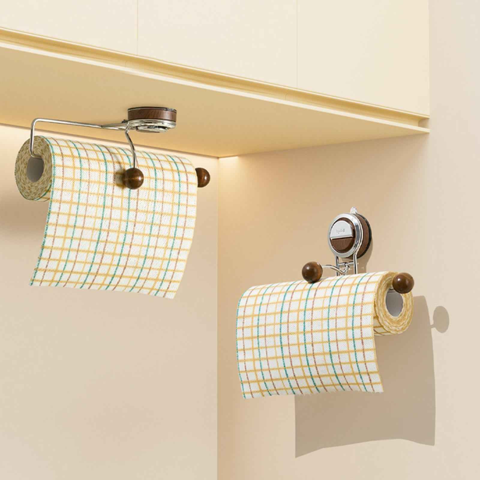 Paper Towel Holder Metal Paper Towel Roll Holder for Workbench Workbench Walnut