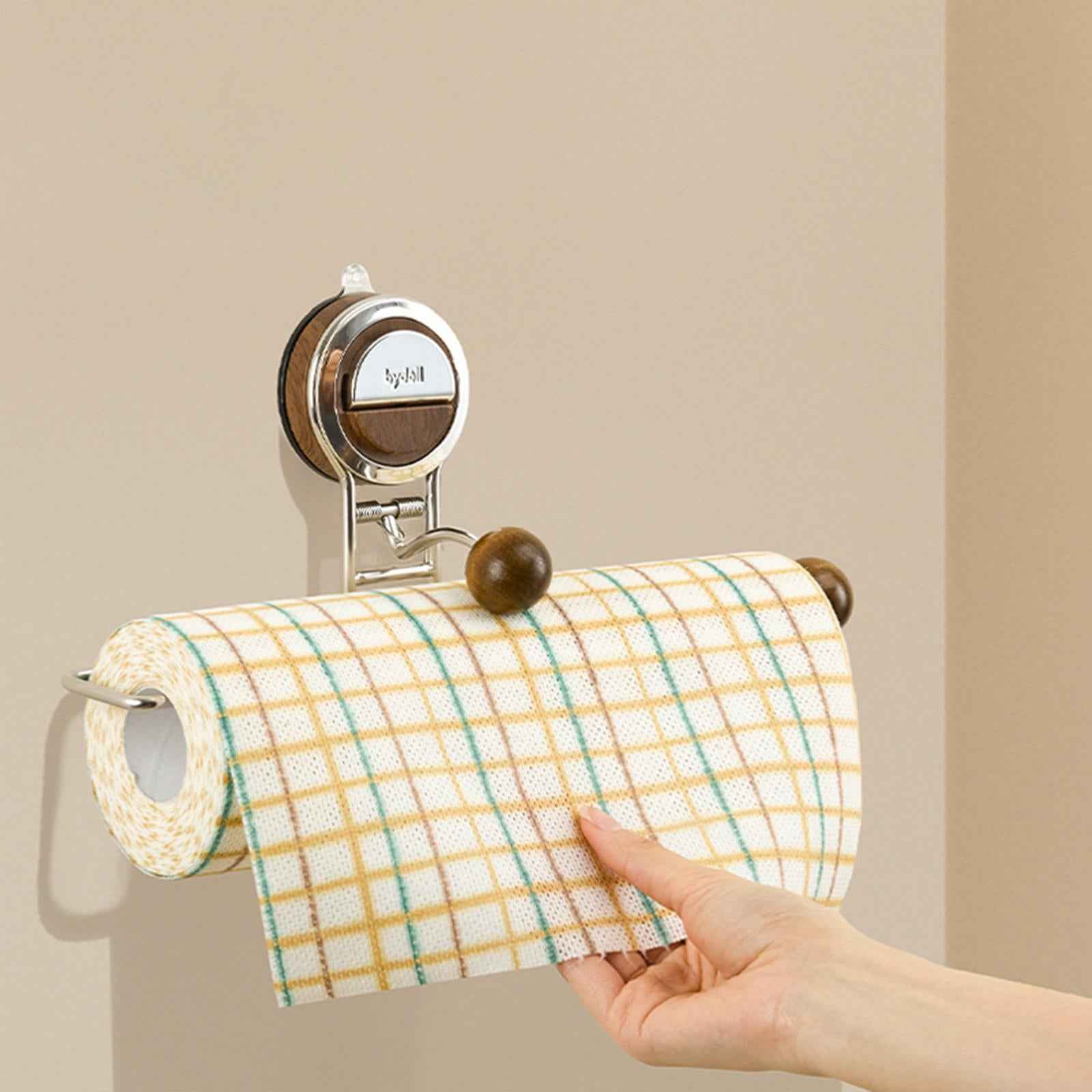 Paper Towel Holder Metal Paper Towel Roll Holder for Workbench Workbench Walnut