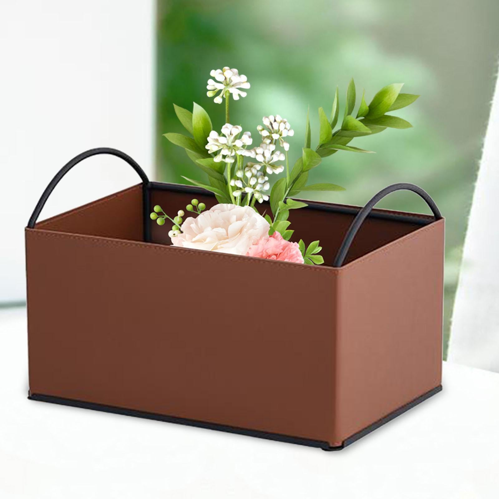 Desktop Storage Organizer Catchall Tray Valet Tray for Bathroom Home Counter Brown