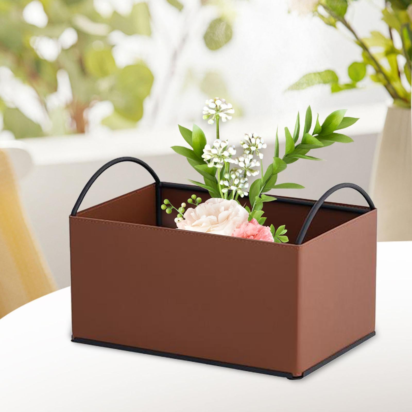 Desktop Storage Organizer Catchall Tray Valet Tray for Bathroom Home Counter Brown