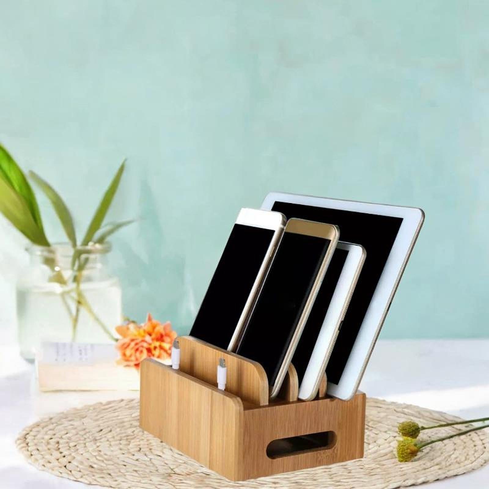 Desktop Phone Holder Practical Wooden Phone Stand for Office Bedside Kitchen