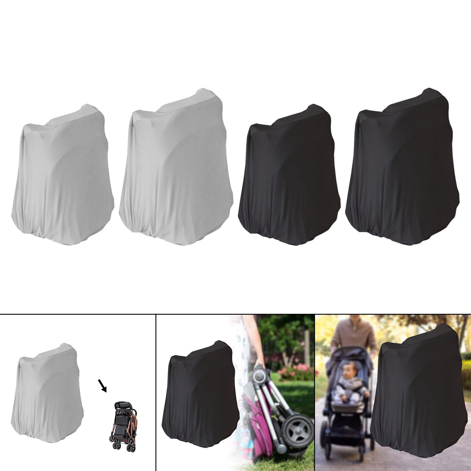 Baby Stroller Dust Cover Washable Portable Drawstring Closure Stroller Cover S Gray