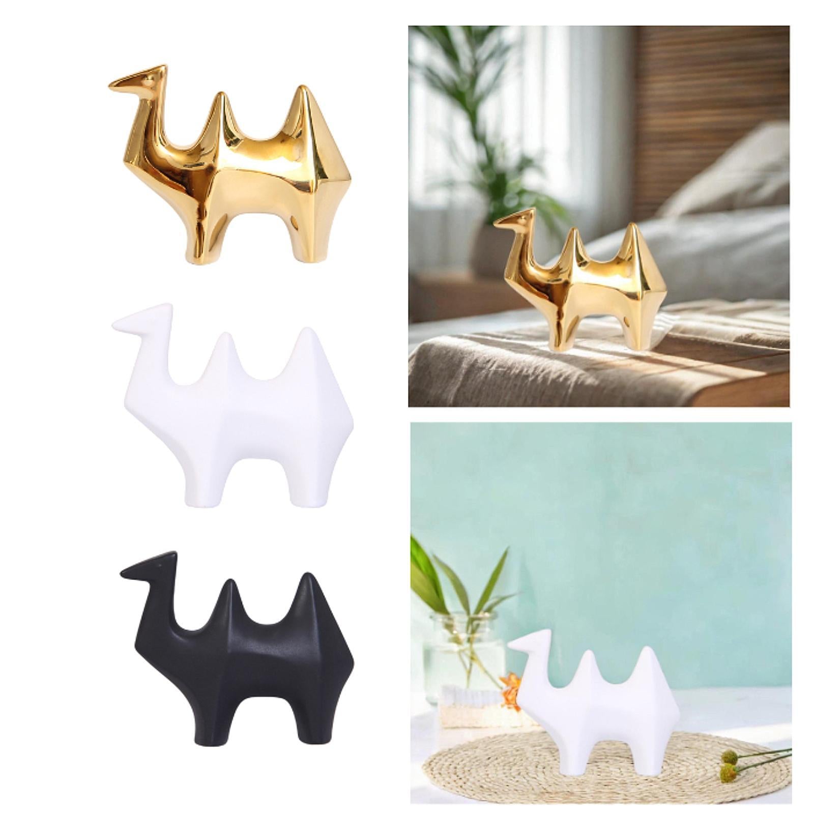 Ceramic Camel Figurine Minimalist Decorative for Table Centerpiece Porch Bar Gold