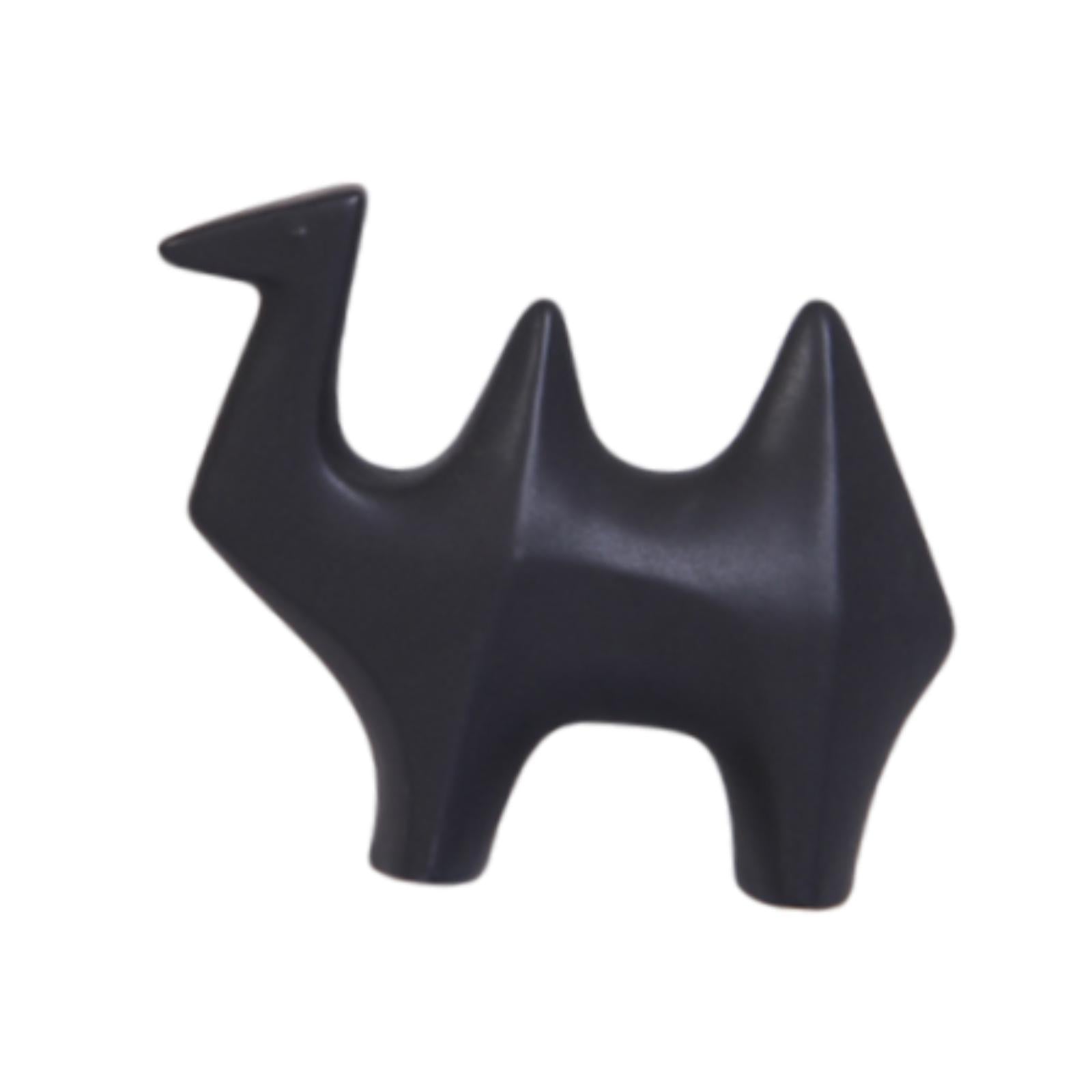 Ceramic Camel Figurine Minimalist Decorative for Table Centerpiece Porch Bar Black