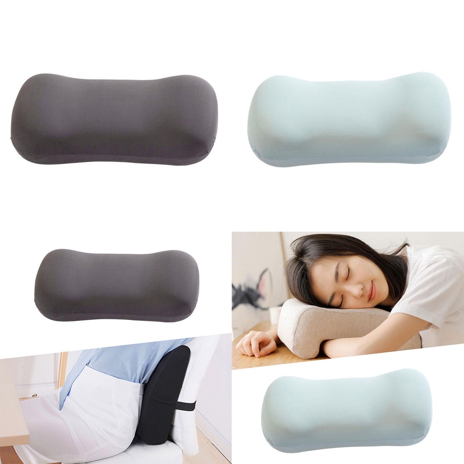 Bolster Pillow Neck Support Sleeping Bed Pillow for Drivers Home Office Gray