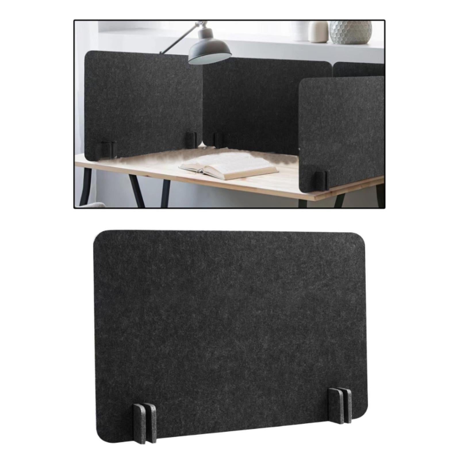 Acoustic Desk Divider Soundproof Desktop Partition for Home Office Dormitory 60cmx60cm Black and Grey