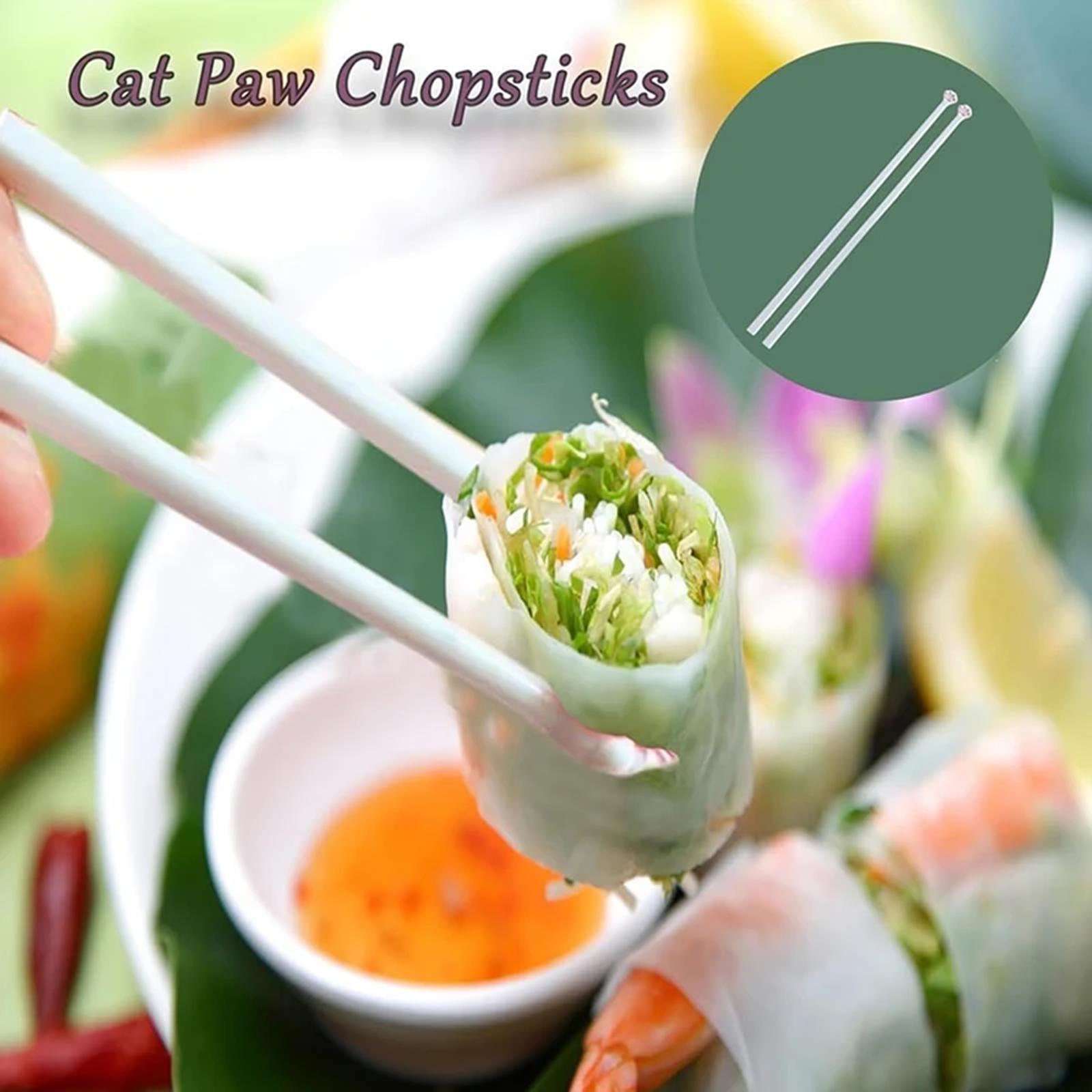 Cat Paw Chopsticks Non Slip Fun Idea Gifts for Girlfriends Cat Lovers Unique