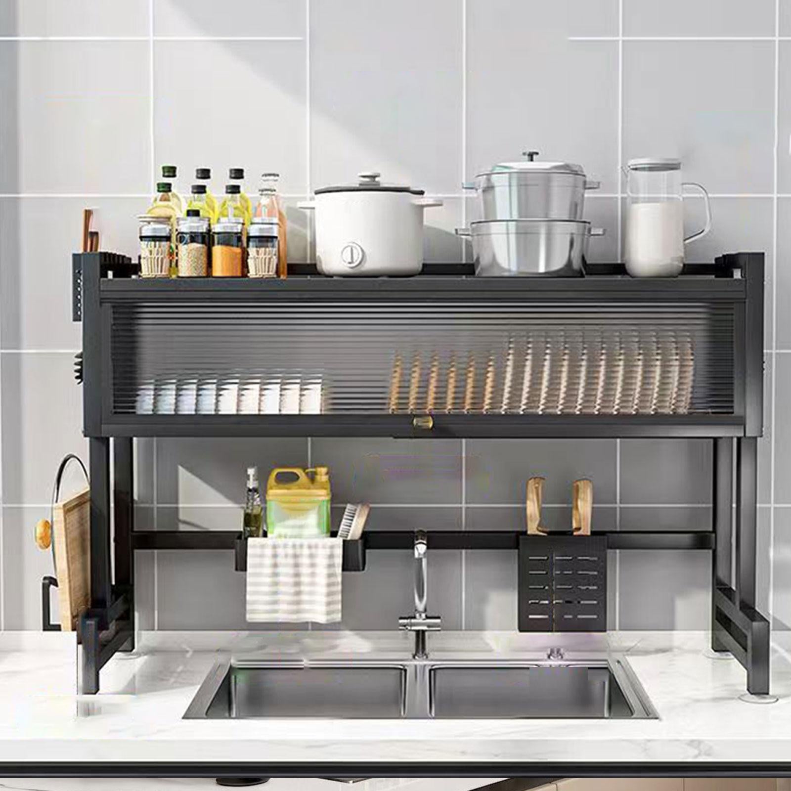 Dish Drying Rack Countertop Restaurant Sponge Carbon Steel Dish Brush Holder